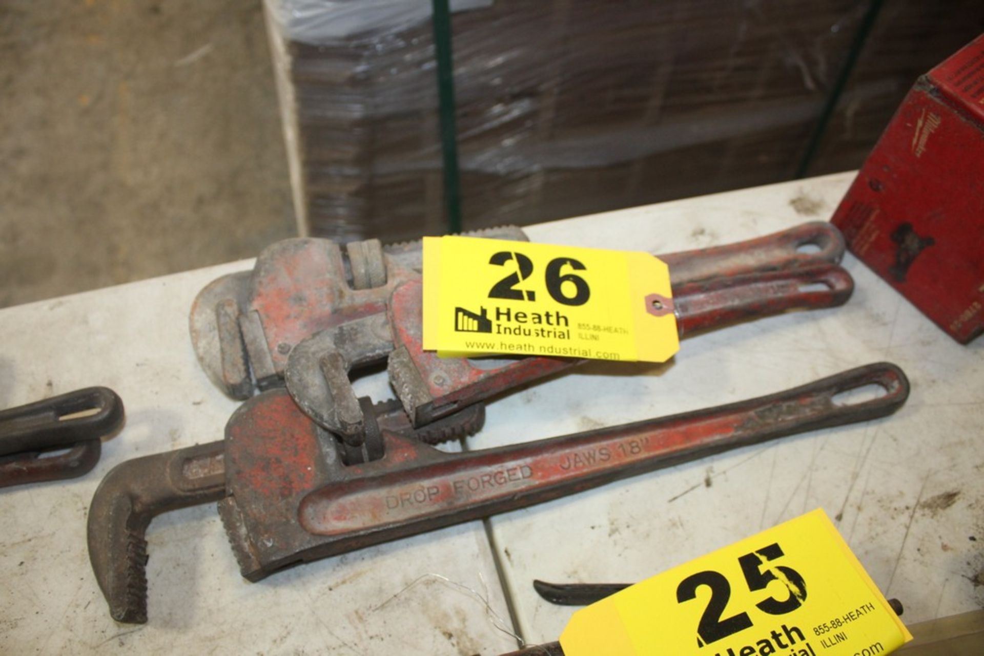 (3) PIPE WRENCHES 12" - 16"
