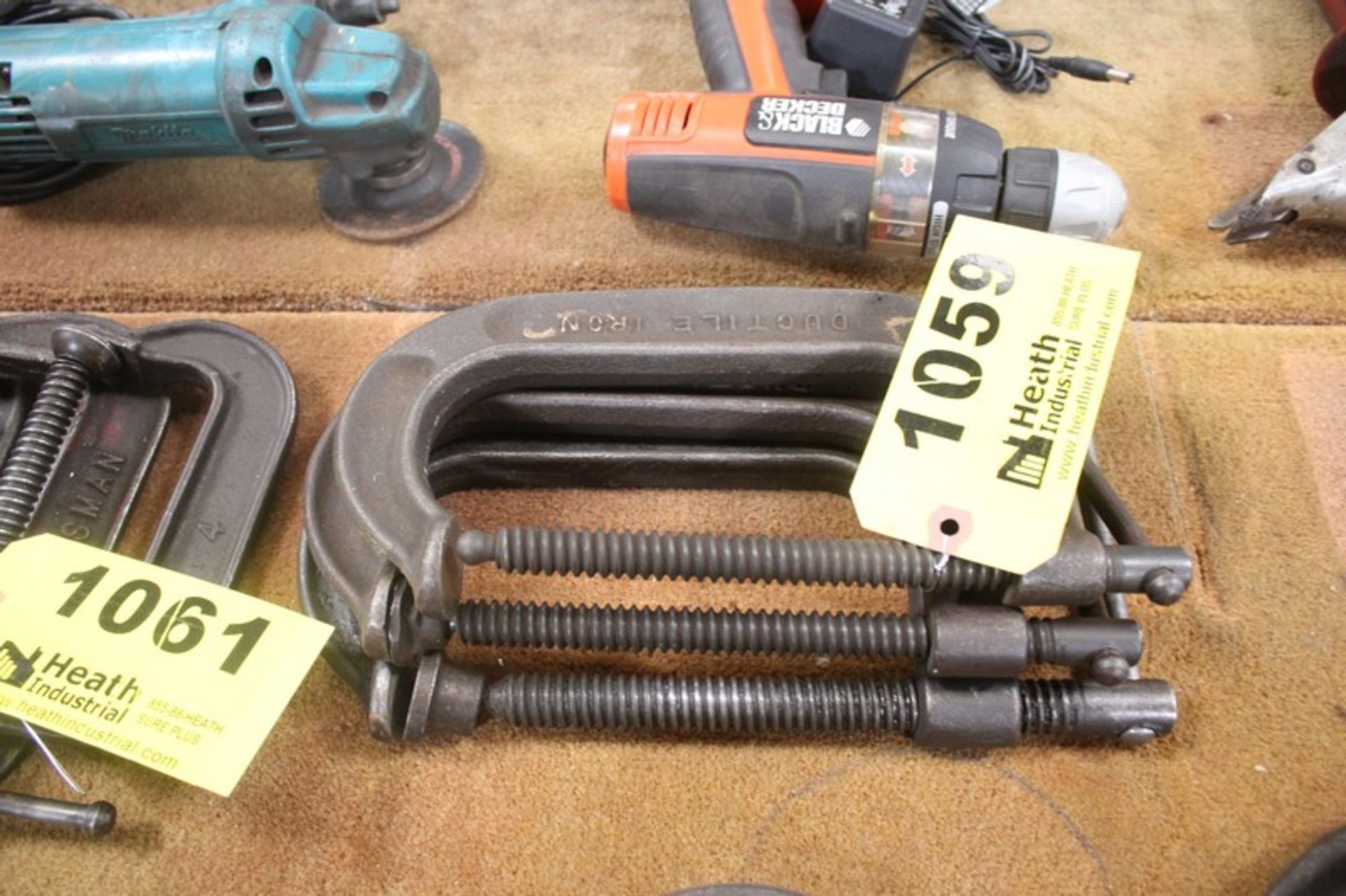 (3) ASSORTED C-CLAMPS