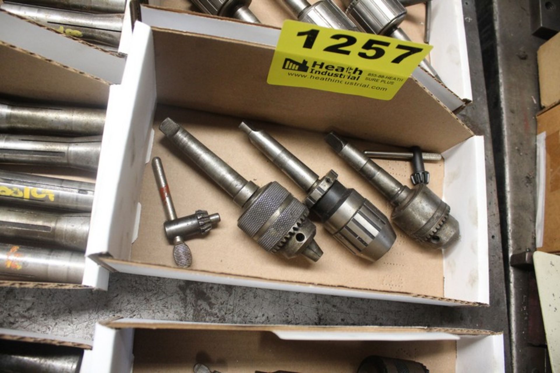 (3) ASSORTED DRILL CHUCKS IN BOX