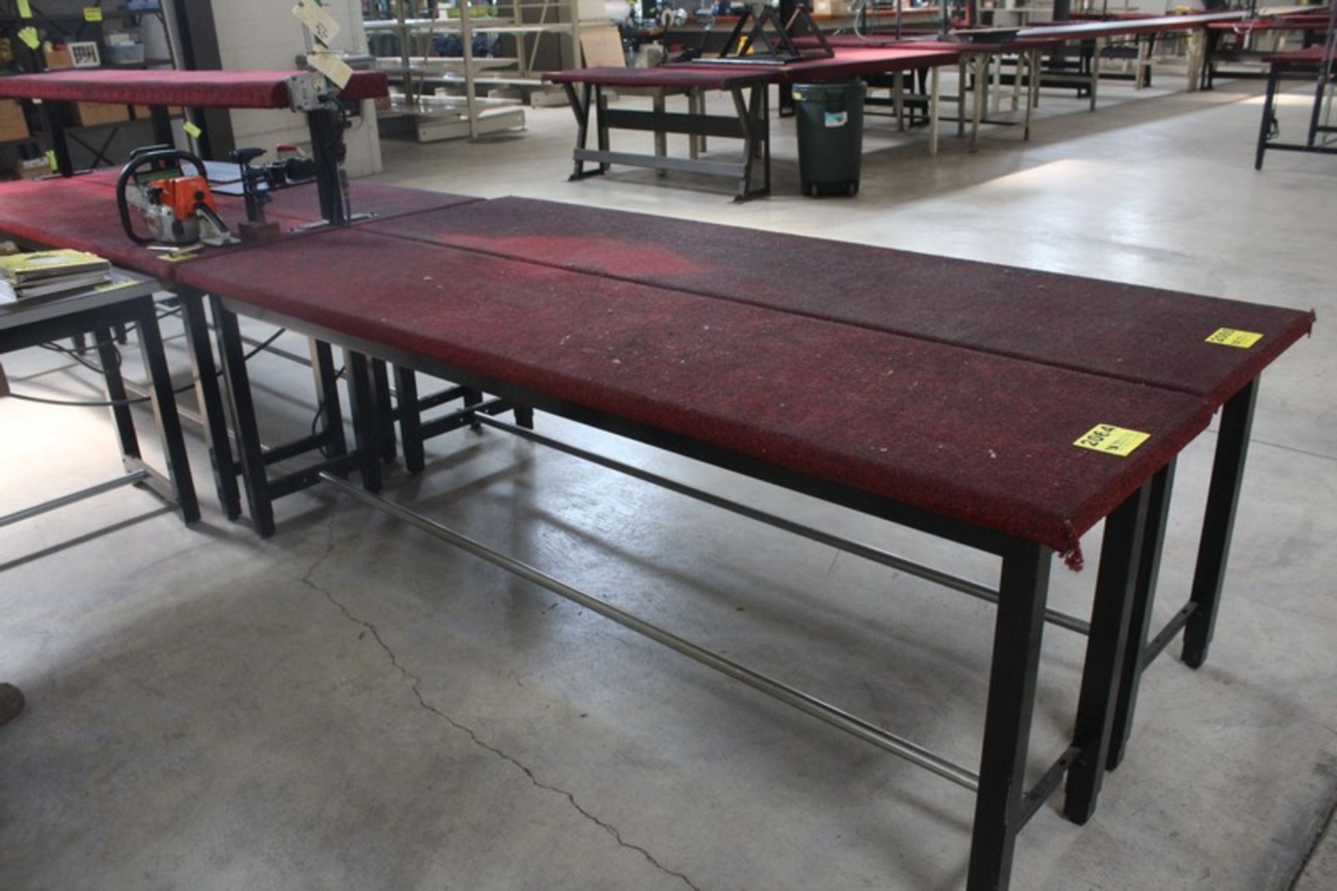 STEEL FRAME ASSEMBLY TABLE, 96" X 22" X 32"