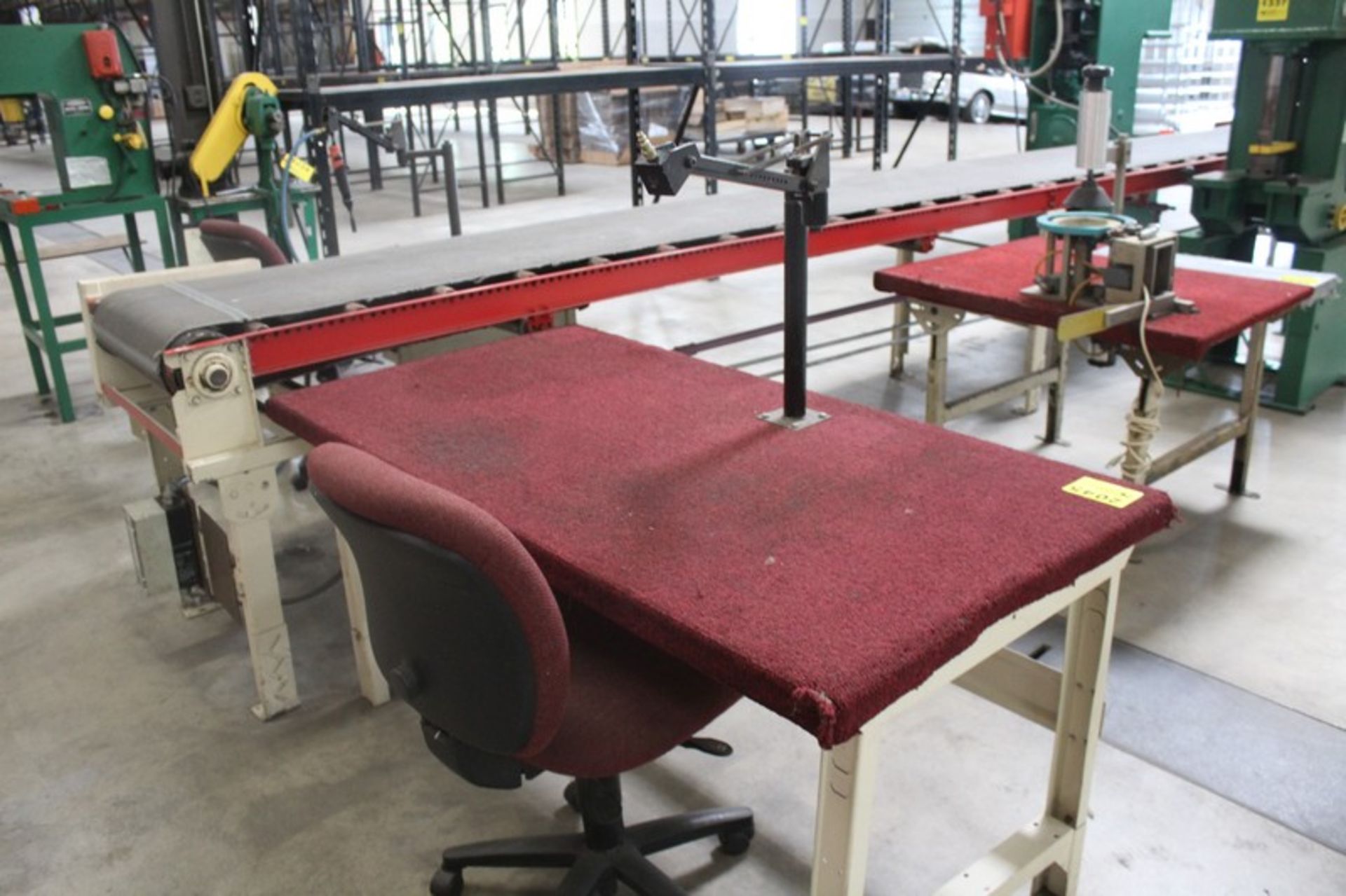 STEEL FRAME WORKBENCH, 60" X 32" X 31" WITH ARTICULATING ARM