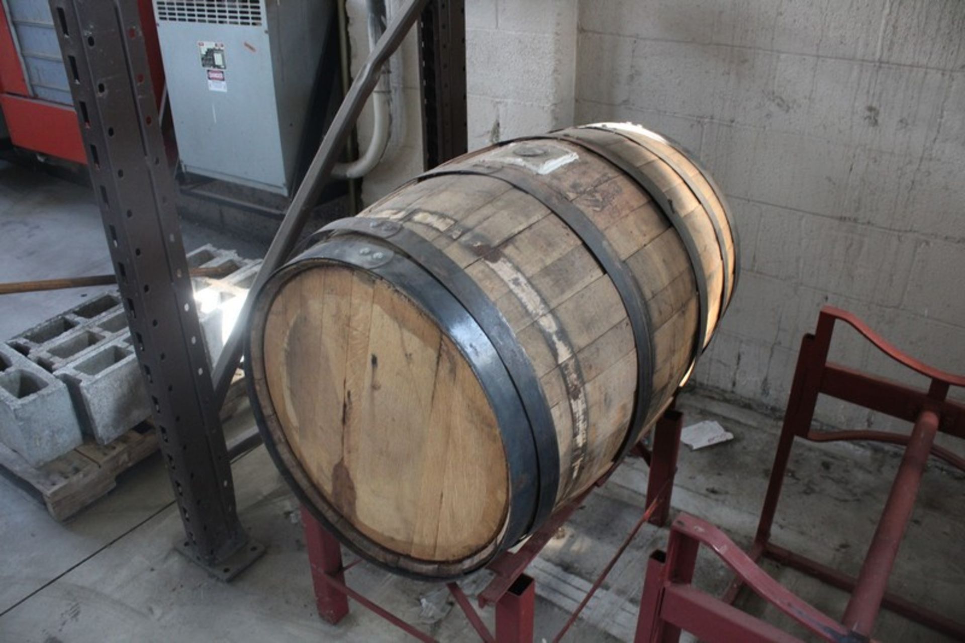 (2) OAK WHISKEY BARRELS WITH STANDS - Image 2 of 3