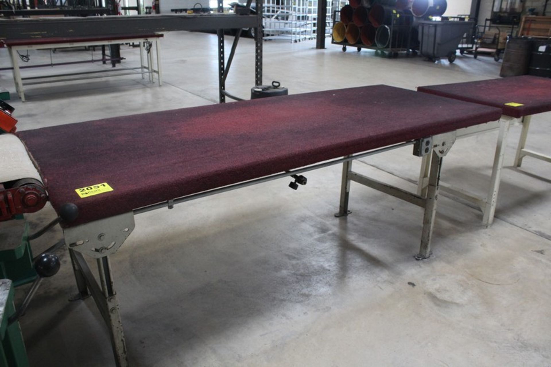 STEEL FRAME WORK BENCH WITH WOOD TOP, 96" X 39" X 36"