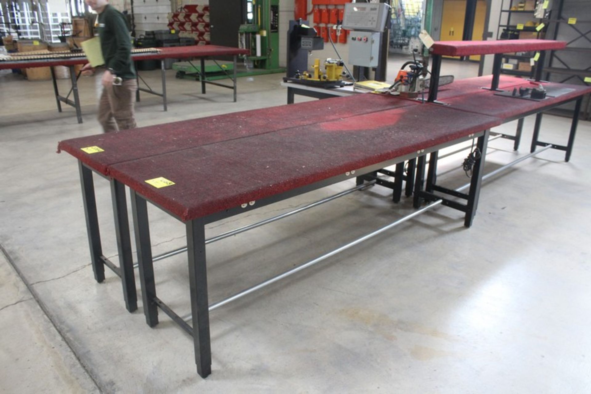 STEEL FRAME ASSEMBLY TABLE, 96" X 22" X 32"