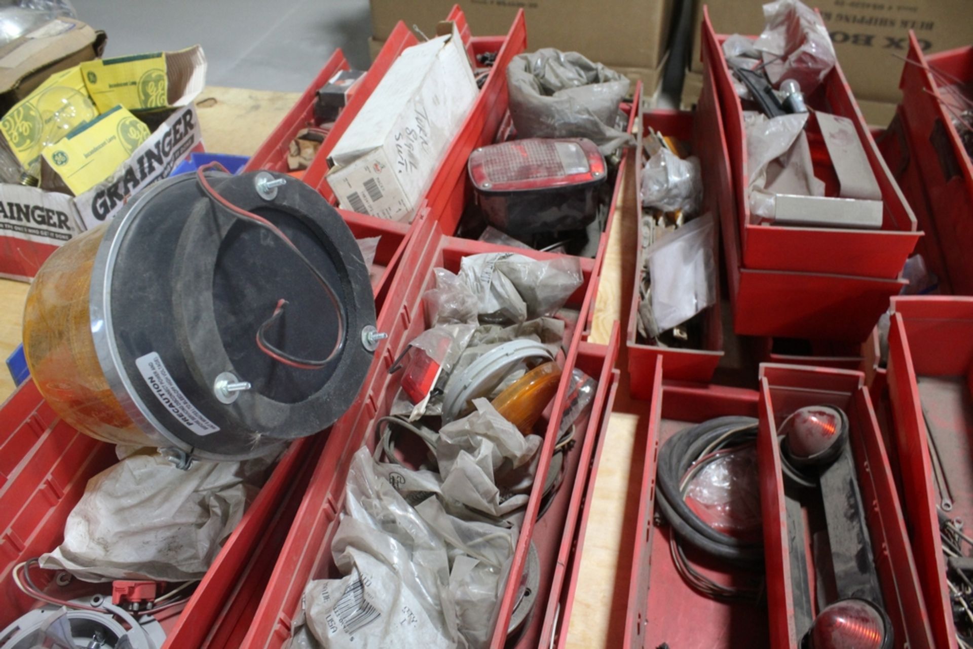 LARGE ASSORTMENT OF LIGHT FIXTURES IN BINS - Image 3 of 3