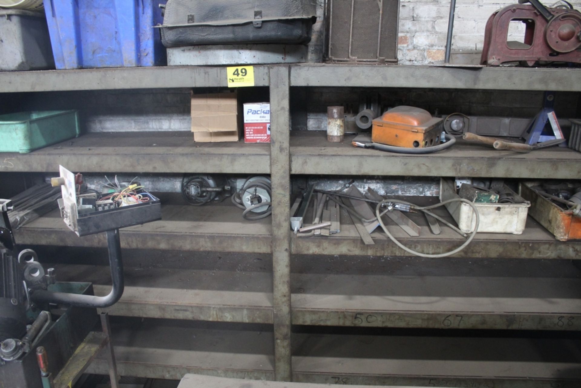STEEL SHELVING UNIT WITH CONTENTS 121" X 26" X 72" - Image 2 of 3