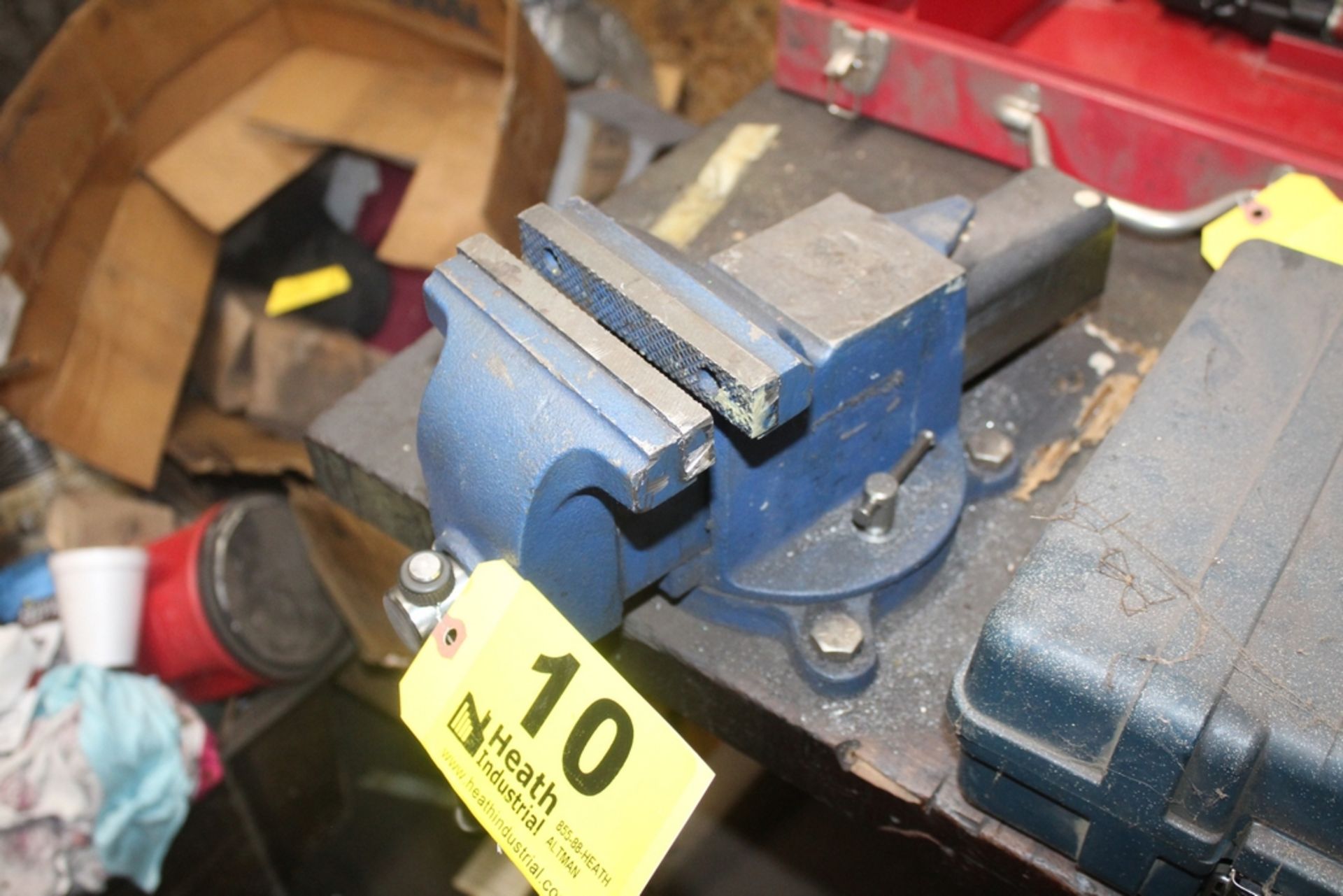 5" BENCH VISE WITH 72" X 36" X 34" WOOD TOP STEEL FRAME WORKBENCH - Image 2 of 2