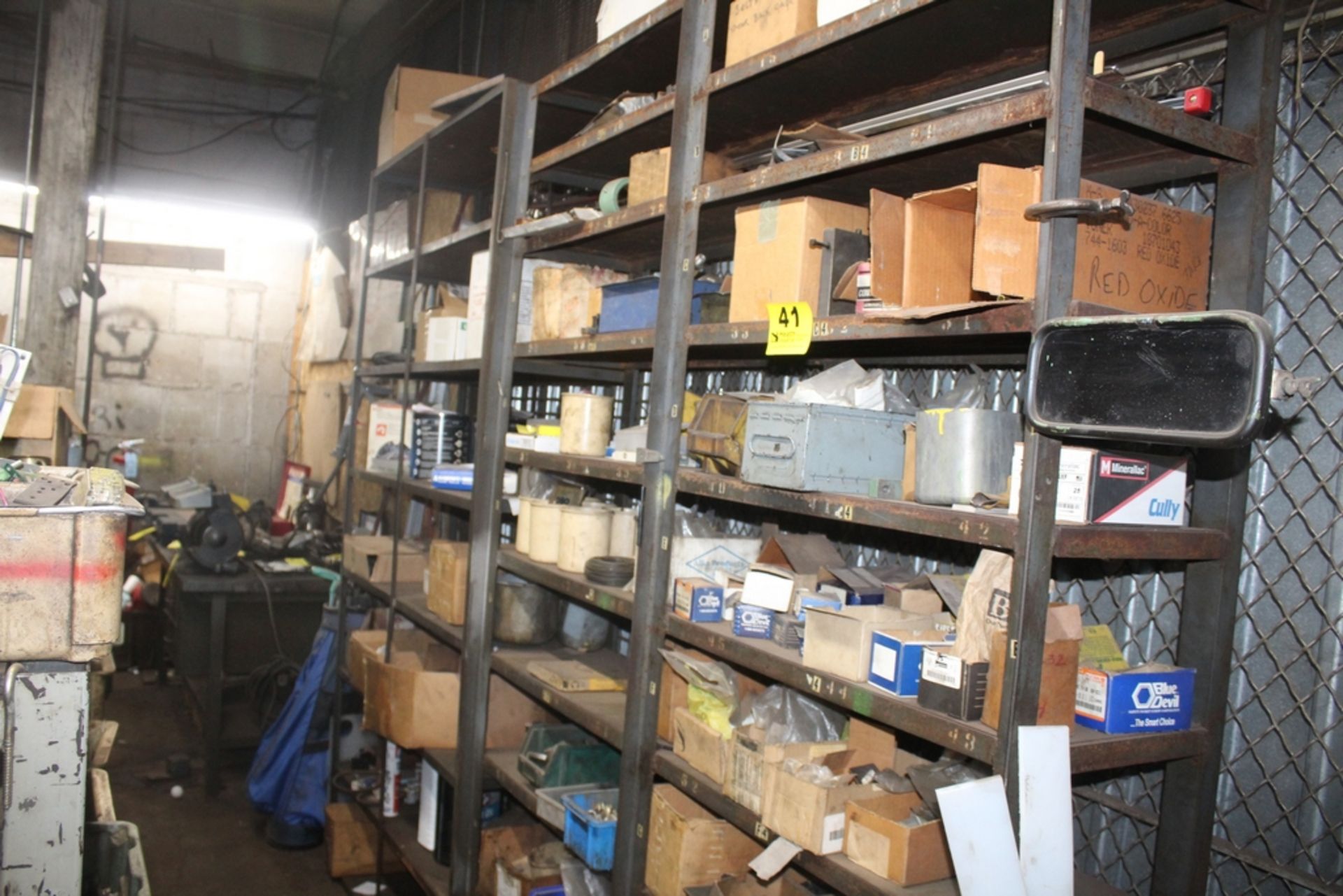 (2) STEEL SHELVING UNITS WITH CONTENTS (ASSORTED HARDWARE)