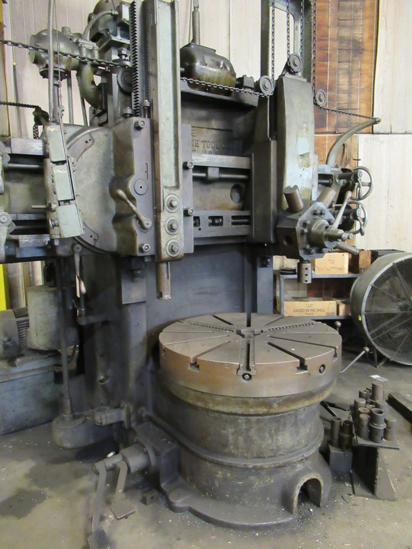 KING 42” VERTICAL BORING MILL, S/N 60222, 3-JAW CHUCK TABLE, WITH TURRET HEAD, SIDE HEAD, PENDANT - Image 4 of 4