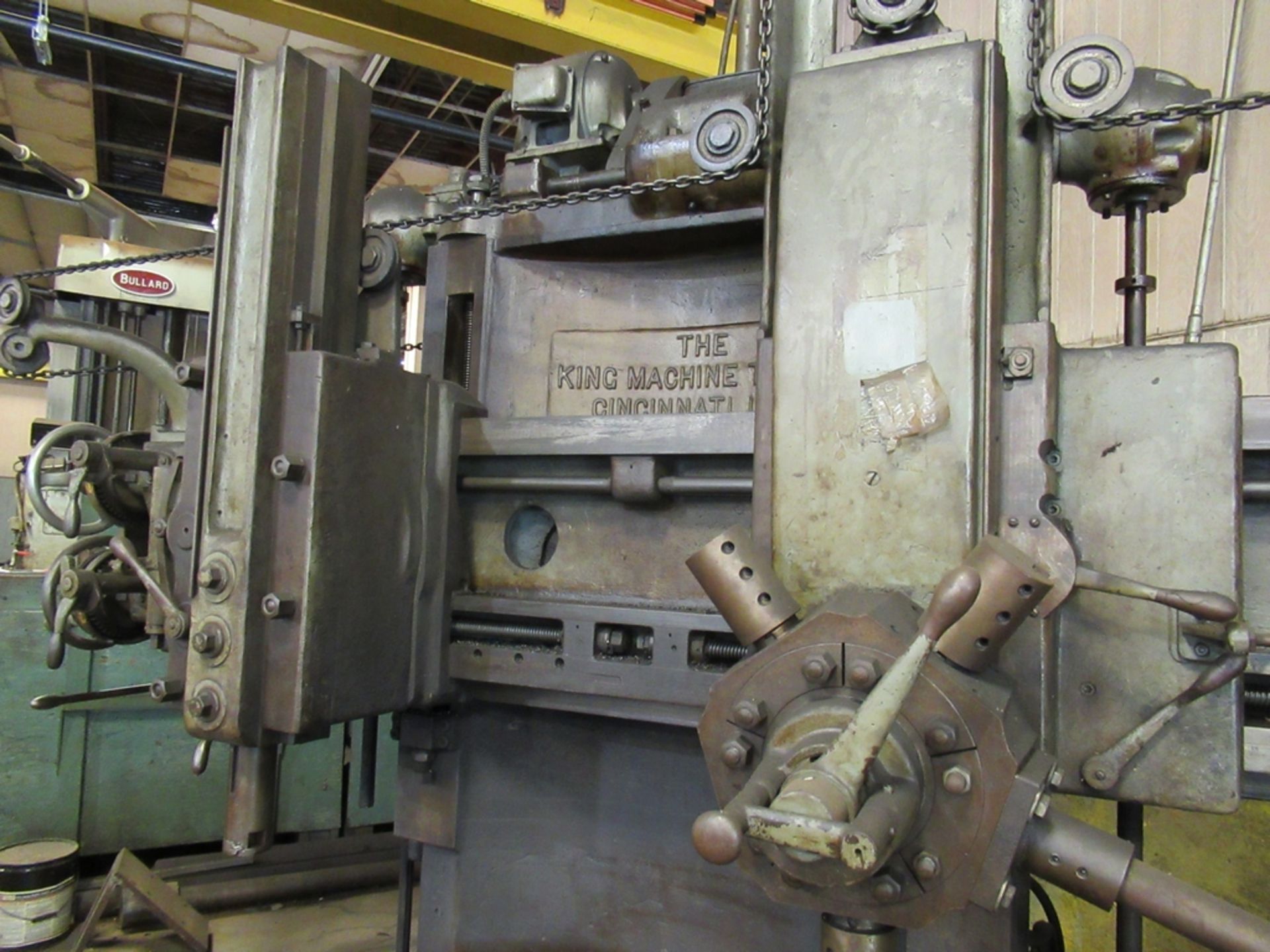 KING 42” VERTICAL BORING MILL, S/N 60222, 3-JAW CHUCK TABLE, WITH TURRET HEAD, SIDE HEAD, PENDANT - Image 3 of 4