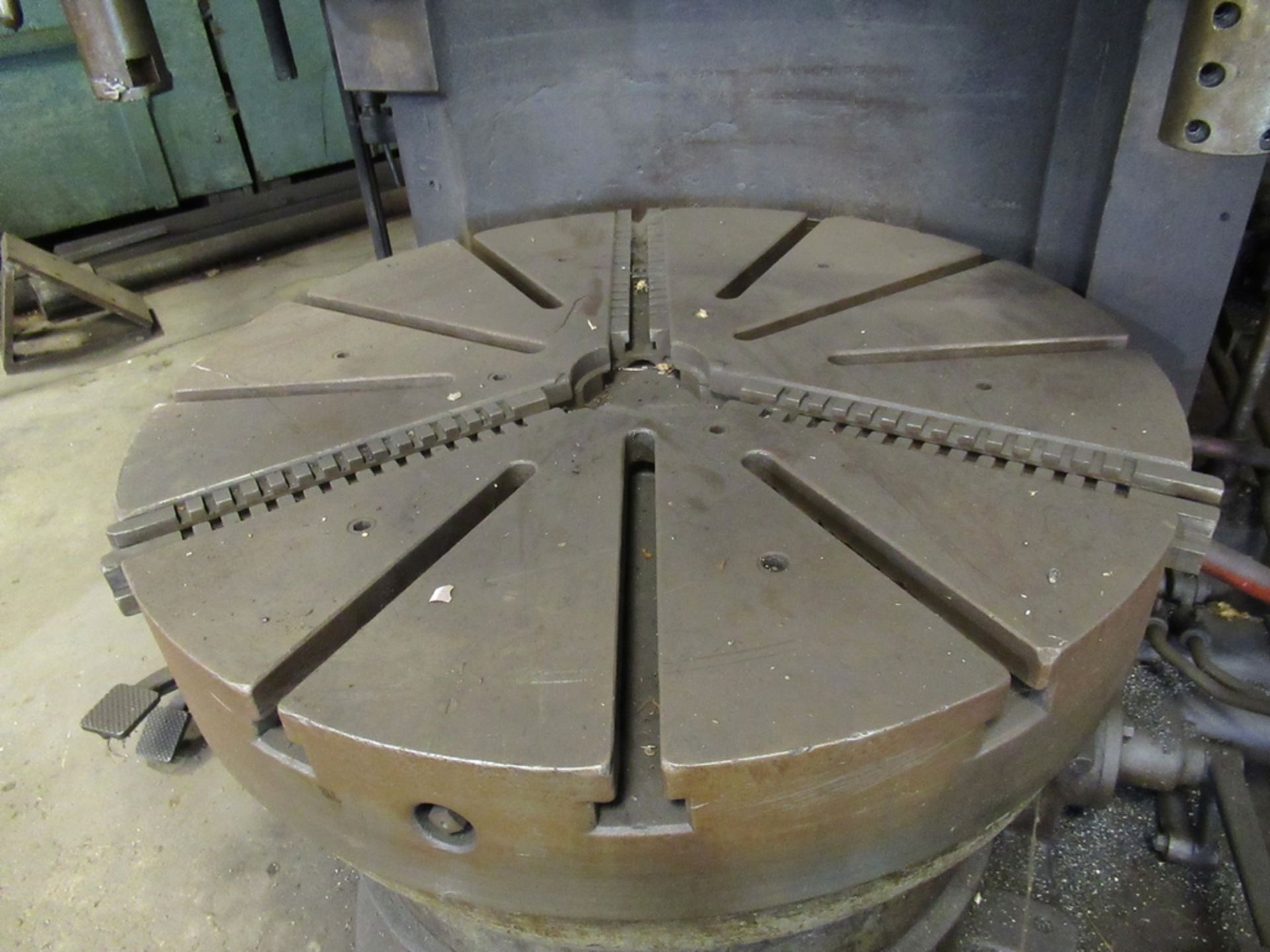 KING 42” VERTICAL BORING MILL, S/N 60222, 3-JAW CHUCK TABLE, WITH TURRET HEAD, SIDE HEAD, PENDANT - Image 2 of 4
