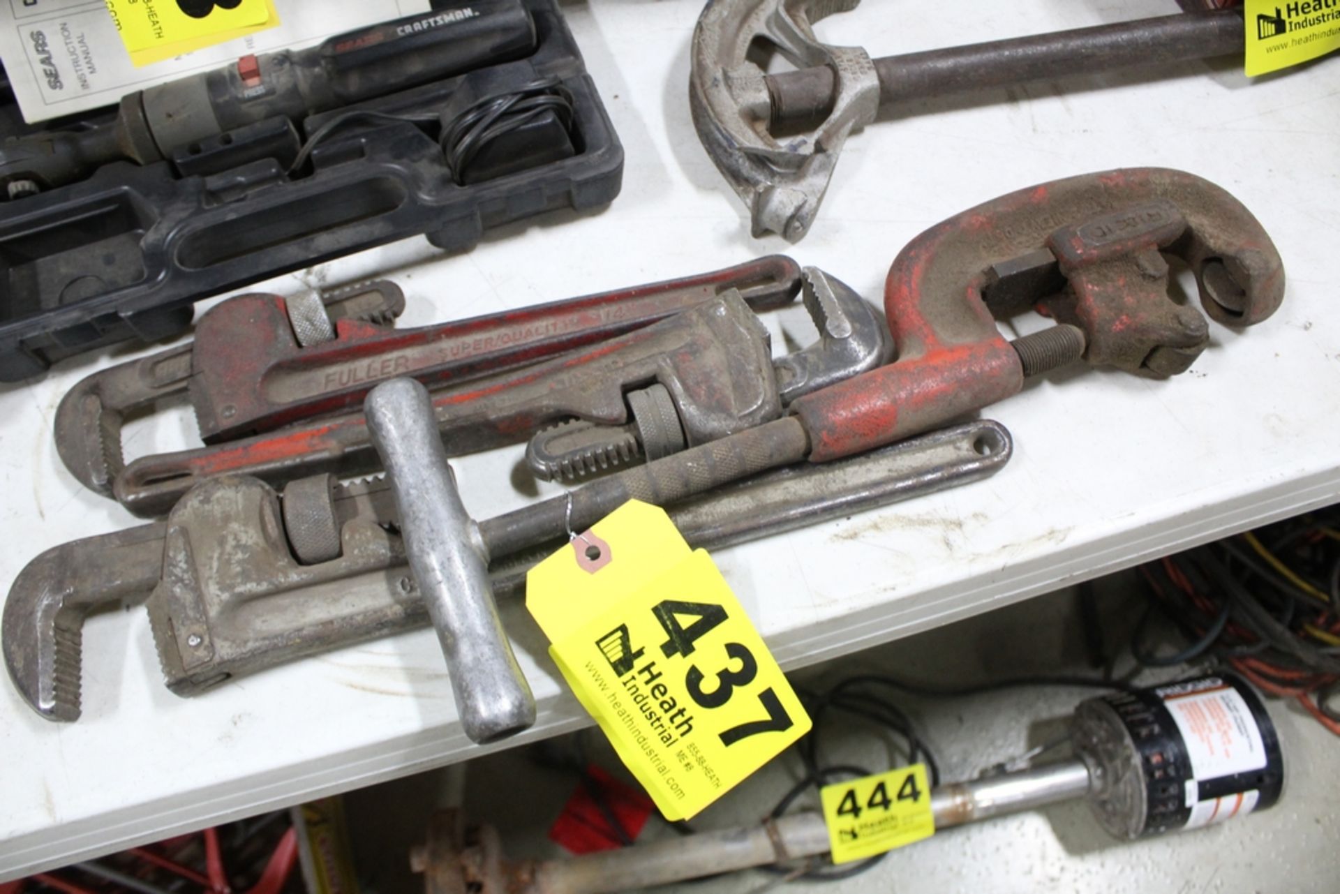 (3) PIPE WRENCHES & PIPE CUTTER