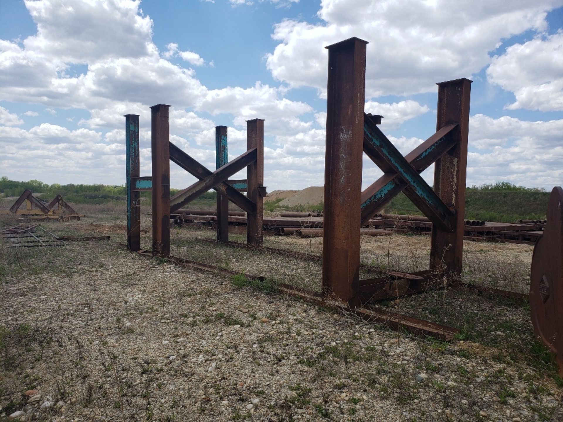 STEEL I-BEAM STRUCTURE, APPROX 28' X 8' 10" X 10'