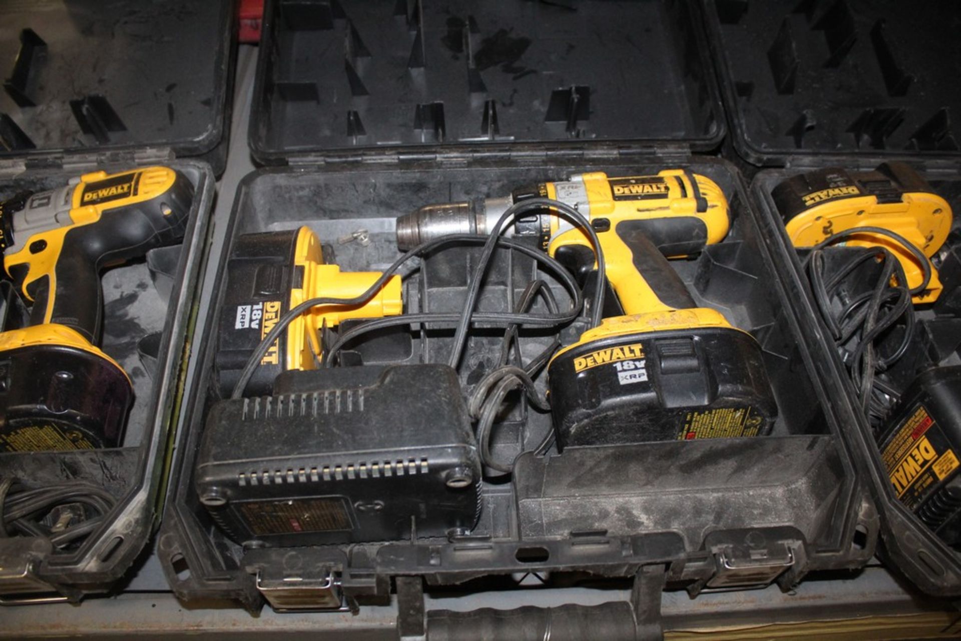 DEWALT MODEL DC988 1/2" 18-VOLT CORDLESS HAMMER DRILL WITH CASE, SPARE BATTERY, CHARGER