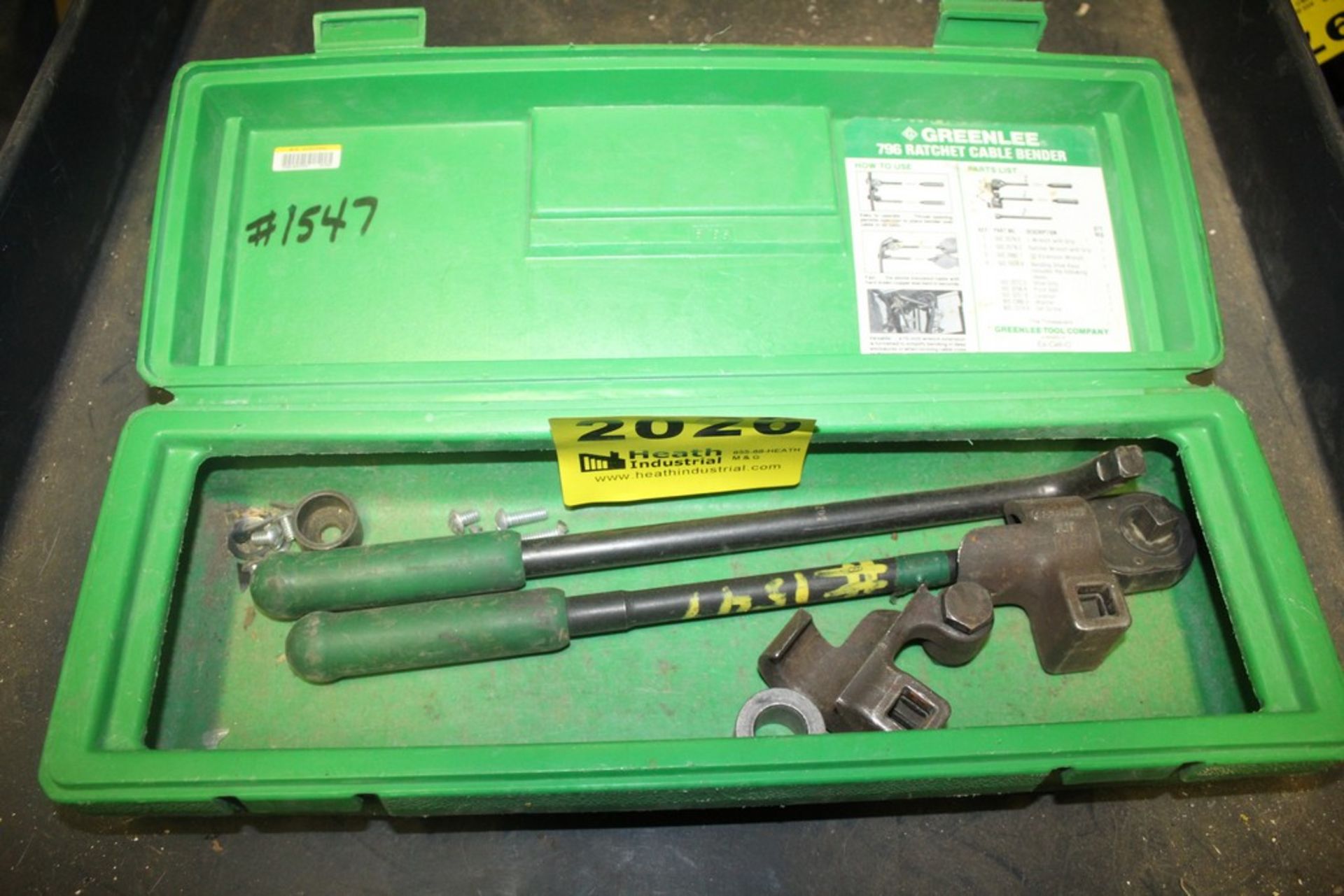 GREENLEE 796 RATCHET CABLE BENDER WITH CASE