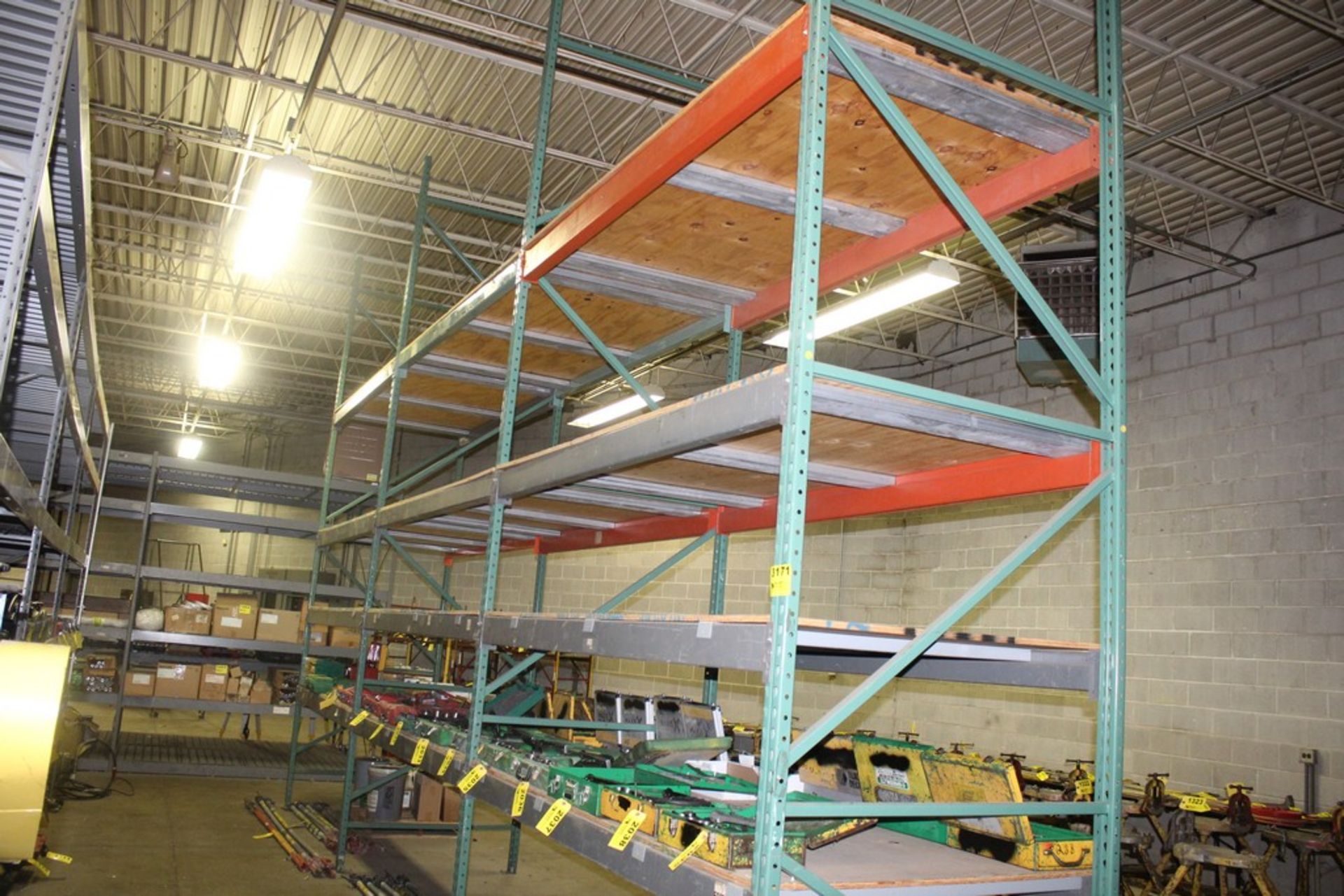 (3) SECTIONS 8' X 48" X 16' HEAVY DUTY ADJUSTABLE PALLET RACKING - DELAYED REMOVAL - WILL NOTIFY