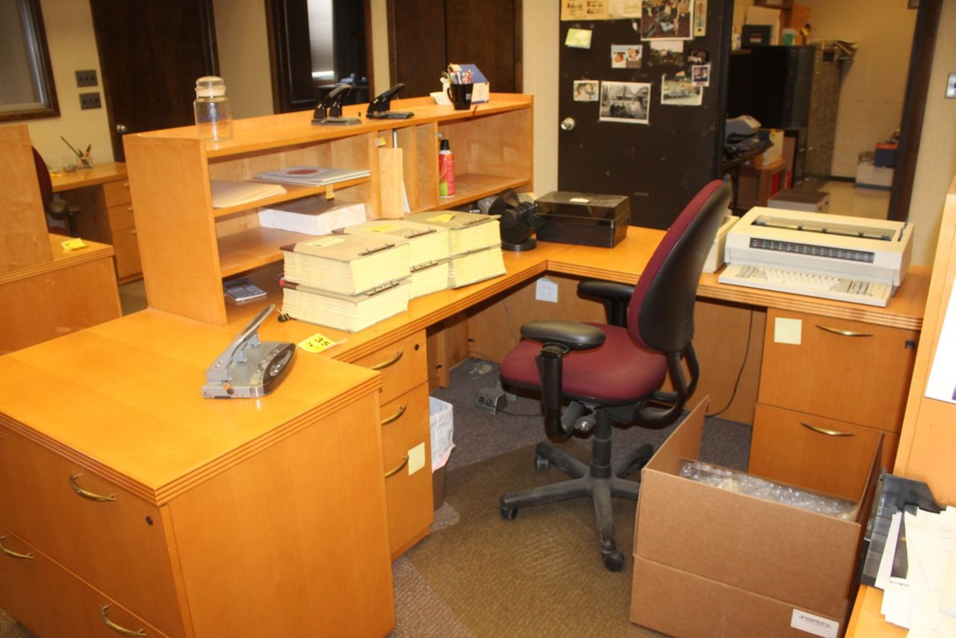 L-SHAPED DESK WITH FILE CABINET