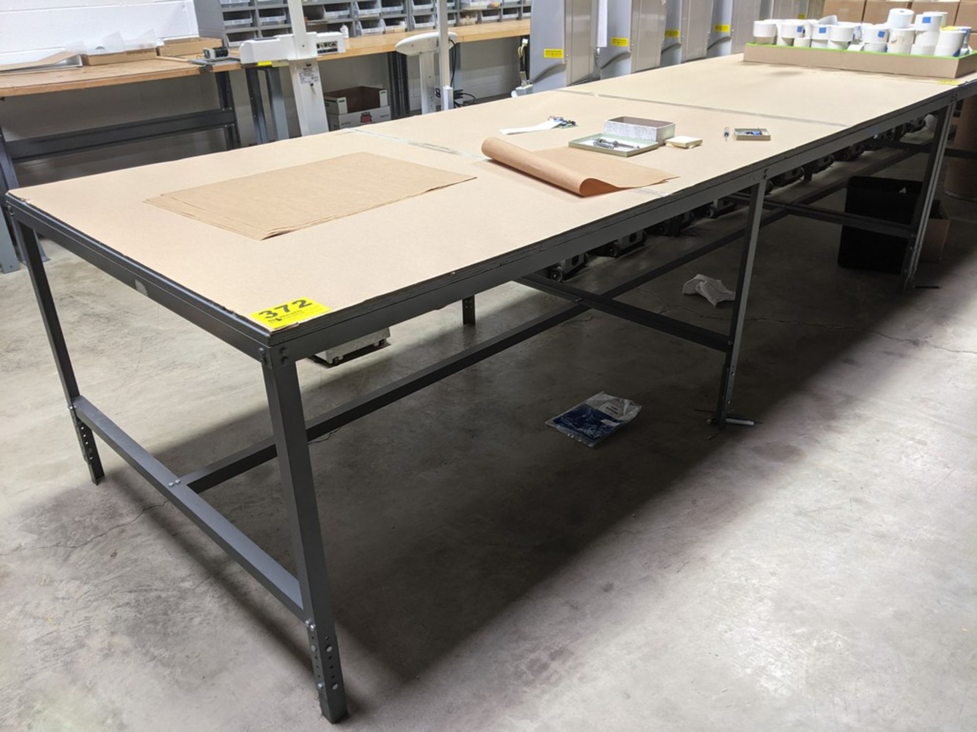 10' X 4' X 31" H STEEL FRAME WOOD TOP TABLE