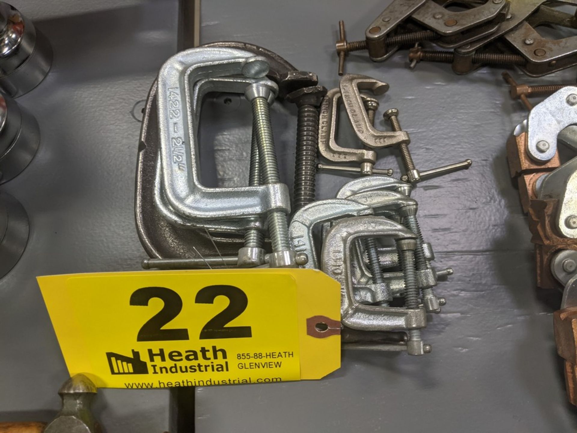 (10) ASSORTED C-CLAMPS