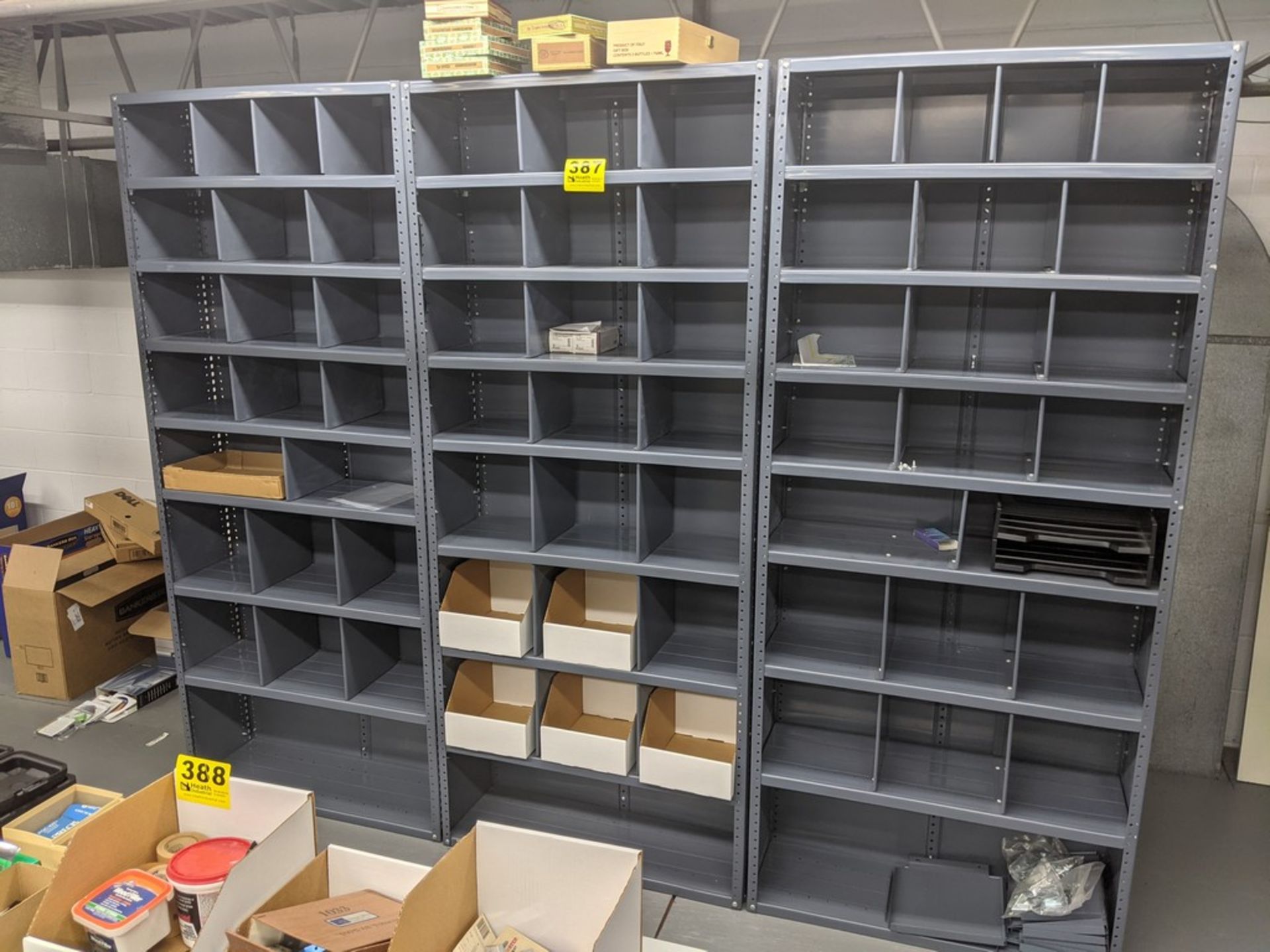 (3) SECTIONS ADJUSTABLE STEEL SHELVING 36" X 12" X 84"