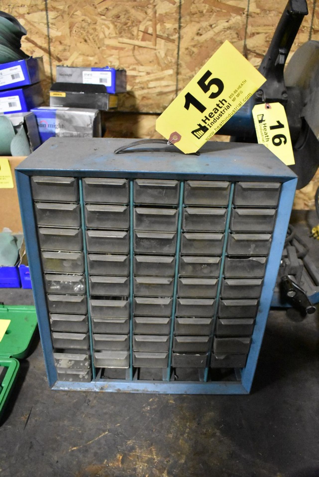 SMALL PARTS CABINET WITH ASSORTED HARDWARE
