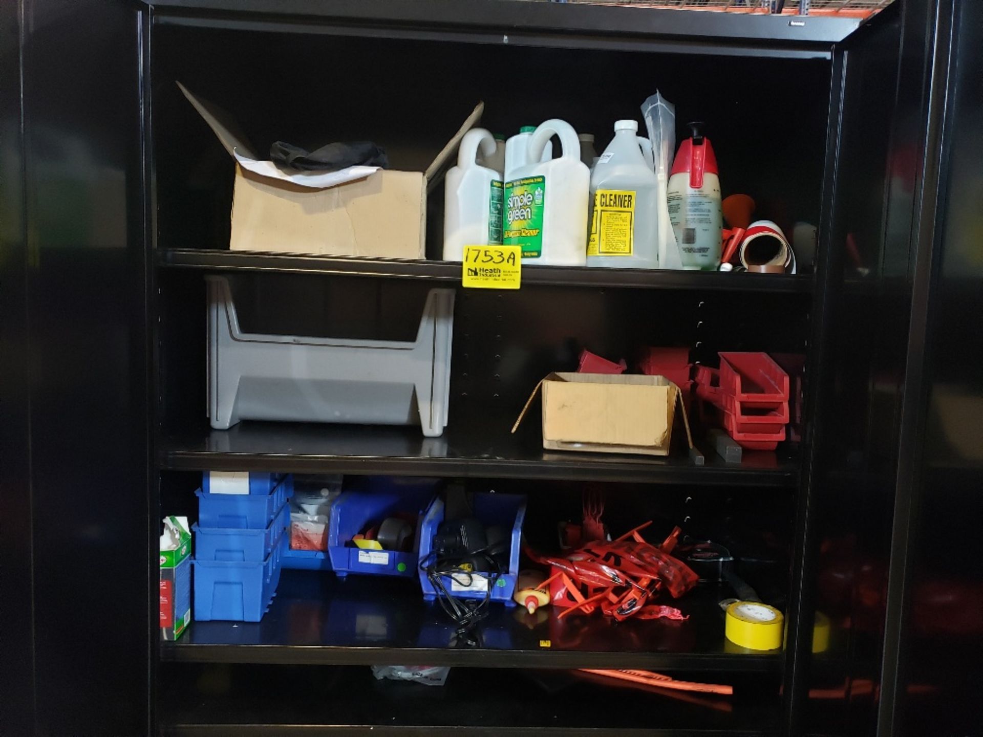 CONTENTS OF CABINET, CLEANERS, PARTS & MISC