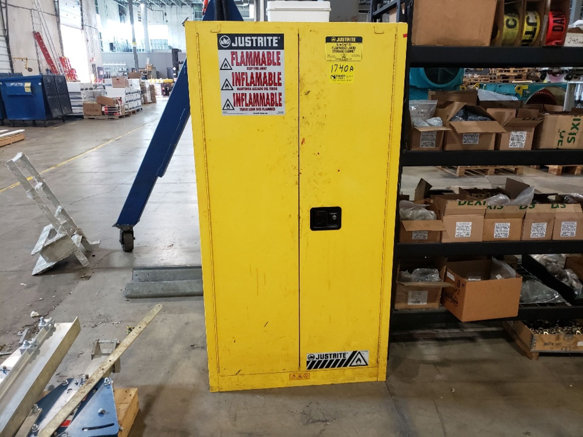 JUSTRITE SUREGRIP EX TWO DOOR FLAMMABLE LIQUID STORAGE CABINET, 34" X 34" X 65"