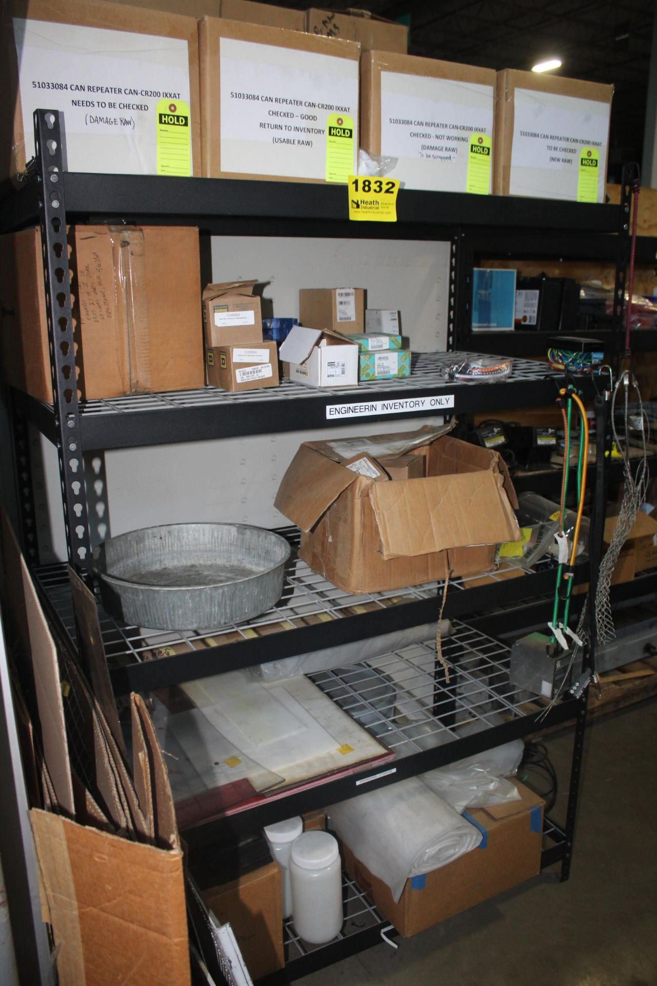 ADJUSTABLE STEEL SHELVING UNIT 48" X 24" X 72" WITH CONTENTS