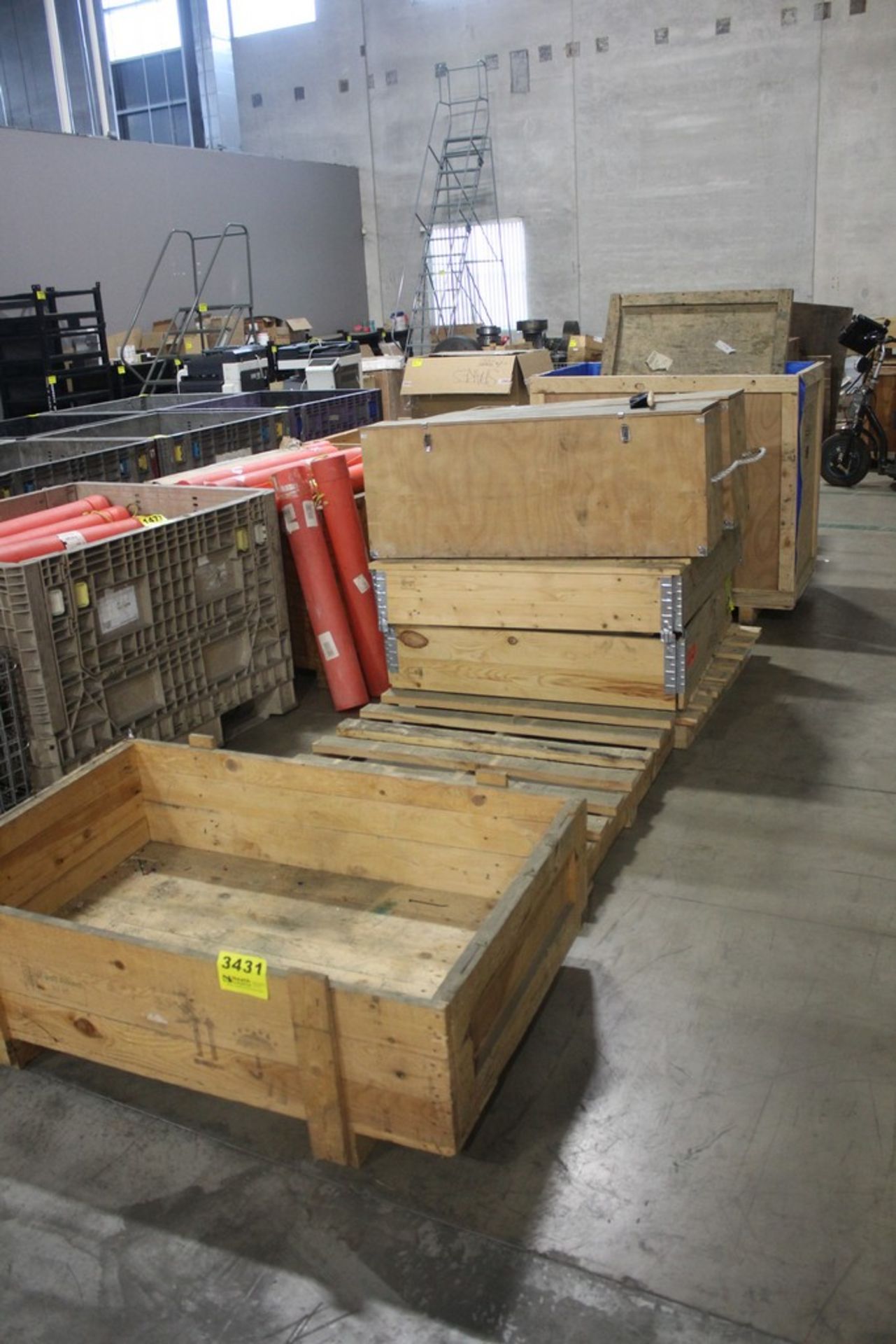 LARGE ASSORTMENT OF WOODEN CRATES