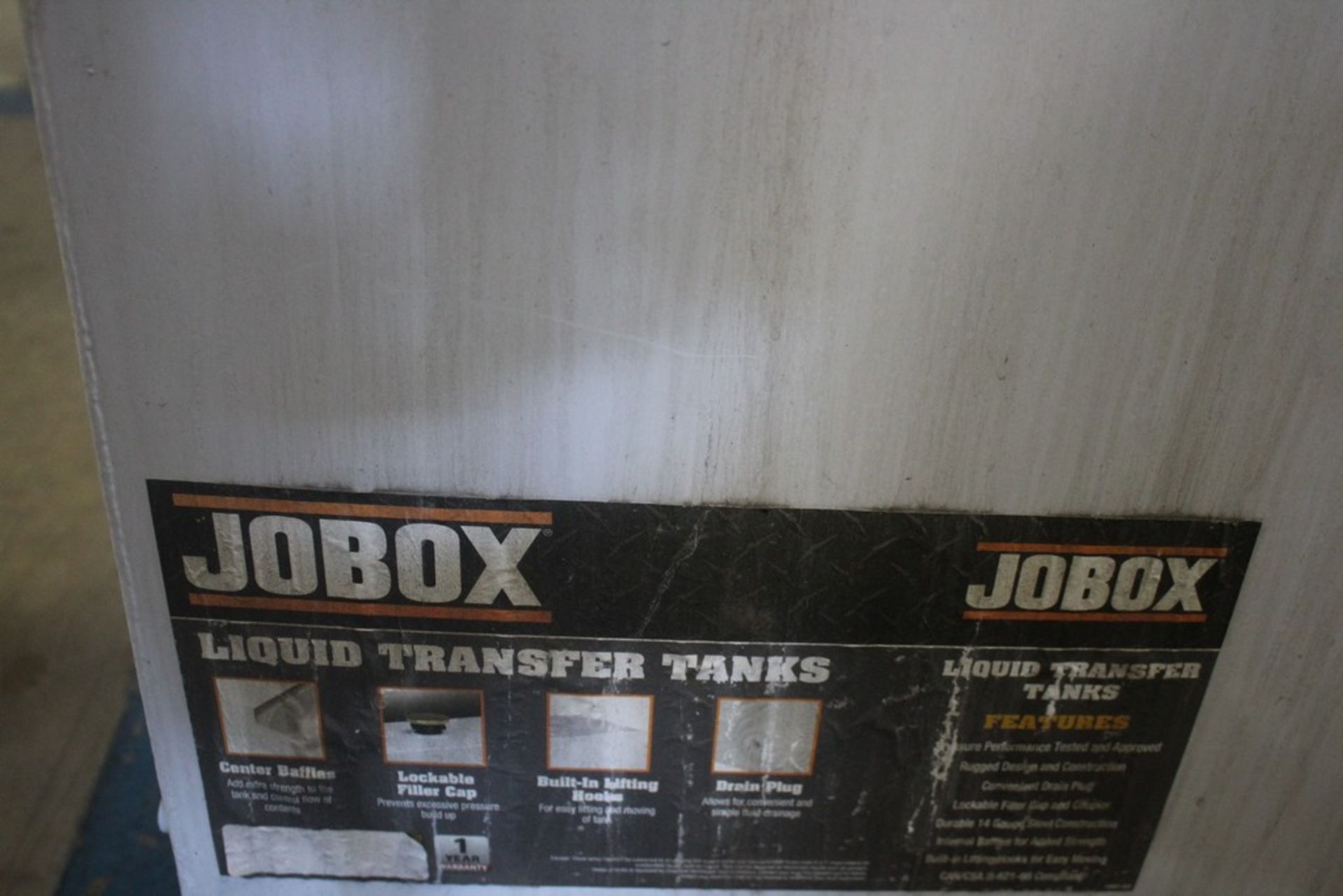 JO BOX LIQUID TRANSFER TANK MODEL 486000, 30 GALLON CAPACITY WITH HAND PUMP - Image 3 of 4
