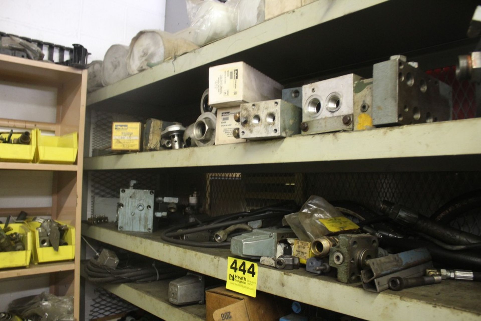 SHELVING UNIT WITH CONTENTS: HYDRAULIC MOTORS, FILTERS, ETC. - Image 2 of 4