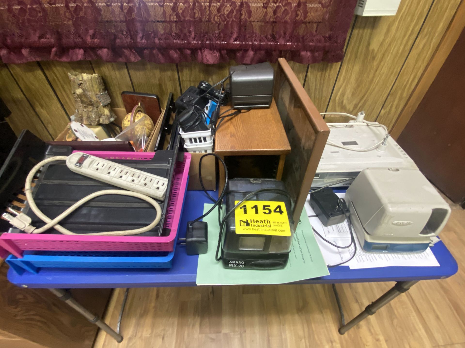 ASSORTED TIME CLOCKS & OFFICE SUPPLIES (NO TABLE)