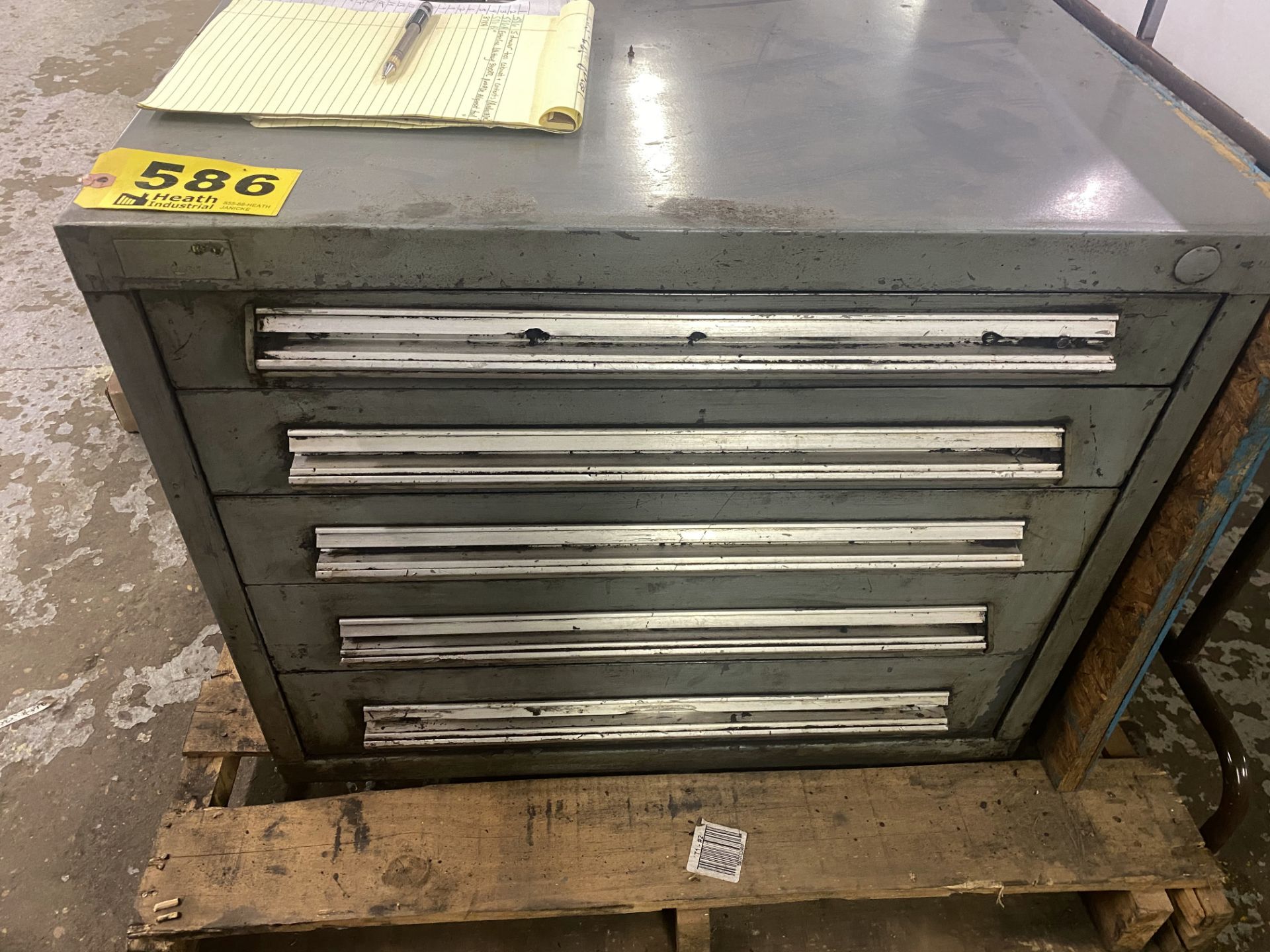 FIVE DRAWER TOOL CABINET WITH CONTENTS (PUNCHES & DIES)