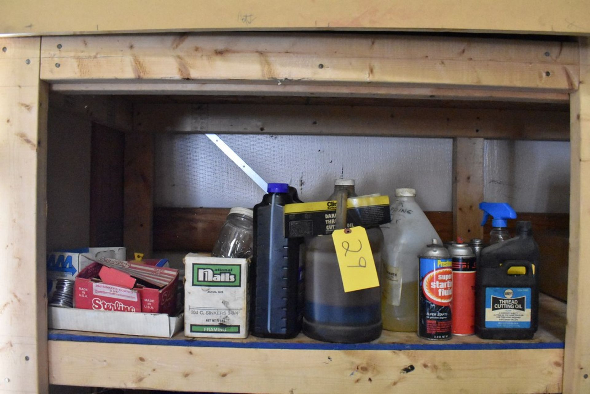 HARDWARE, NAILS, OILS & FLUIDS ON SHELF