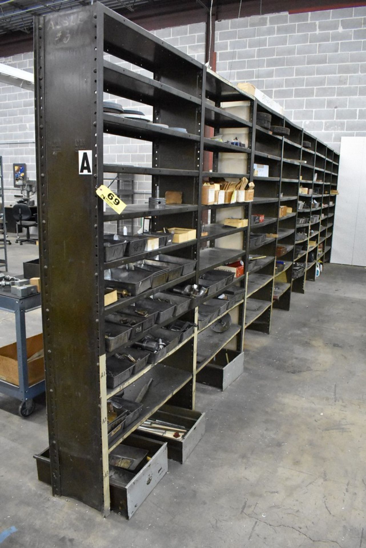 (8) SECTIONS LYON 36" X12" X 84" ADJUSTABLE STEEL SHELVING - Image 4 of 4