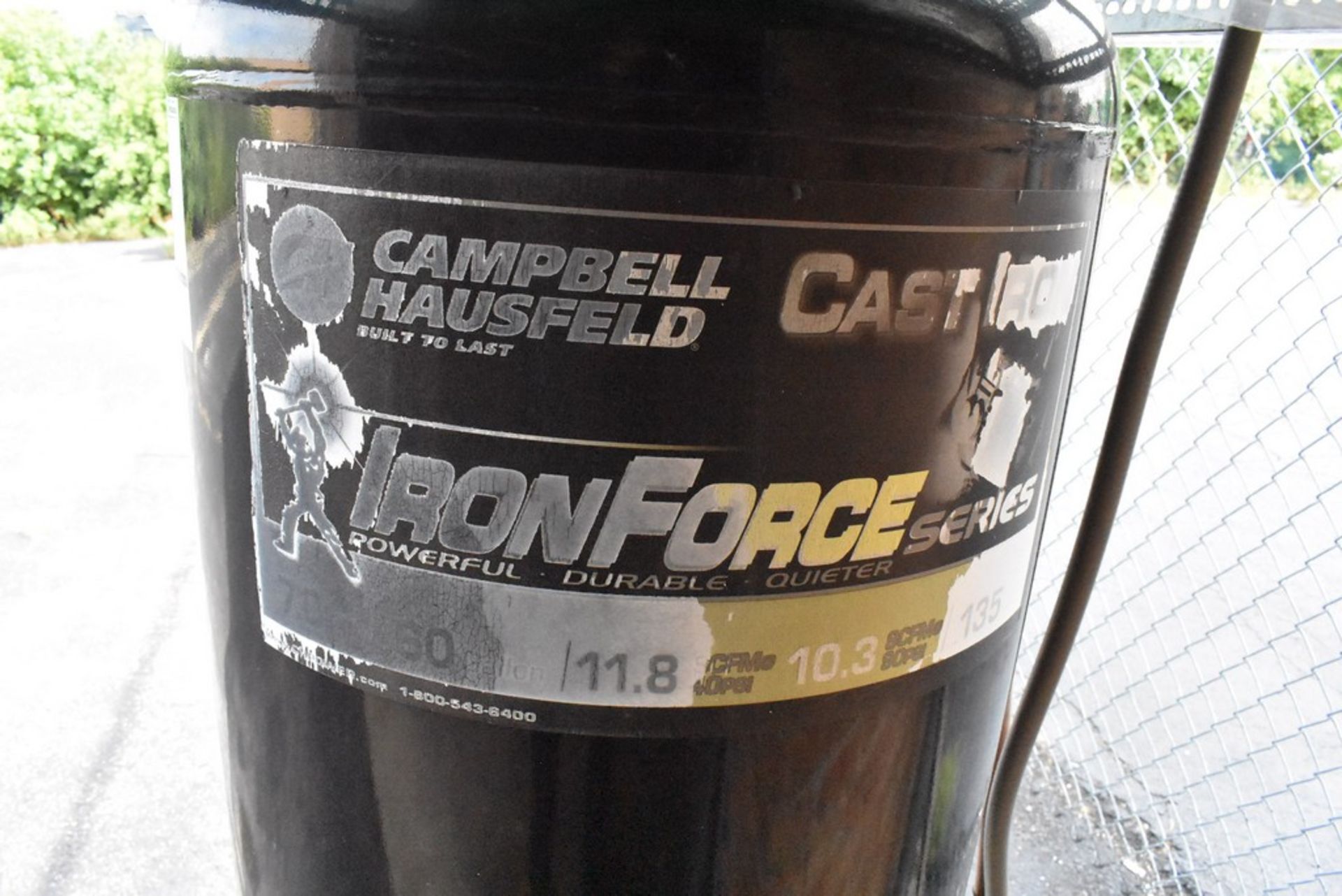 CAMPBELL HAUSFELD 7 HP VERTICAL TANK MOUNTED AIR COMPRESSOR, 60 GALLON TANK - Image 3 of 9