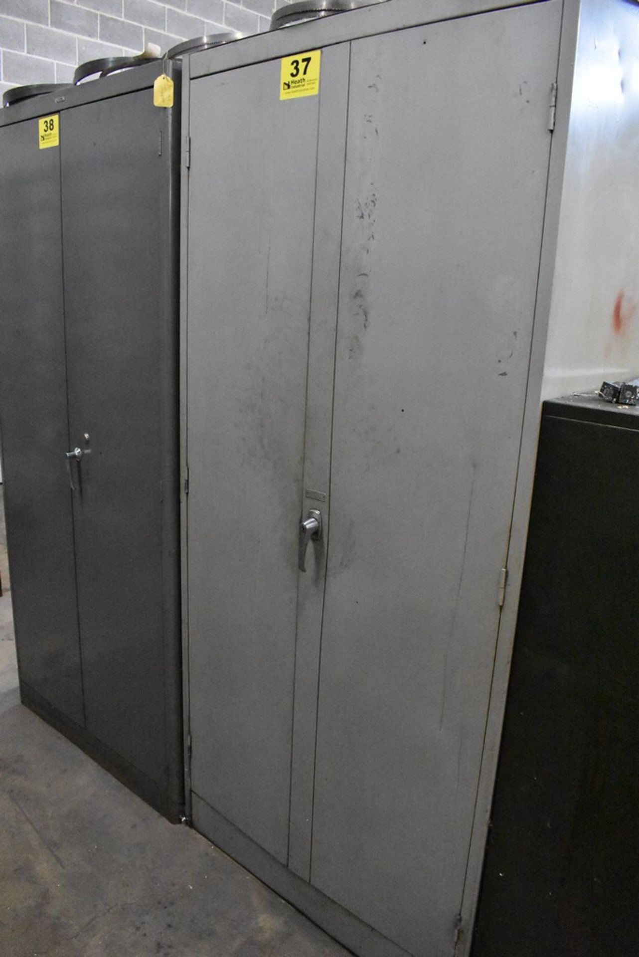 36" X 21" X78" BURROUGHS TWO DOOR STEEL STORAGE CABINET WITH CONTENTS