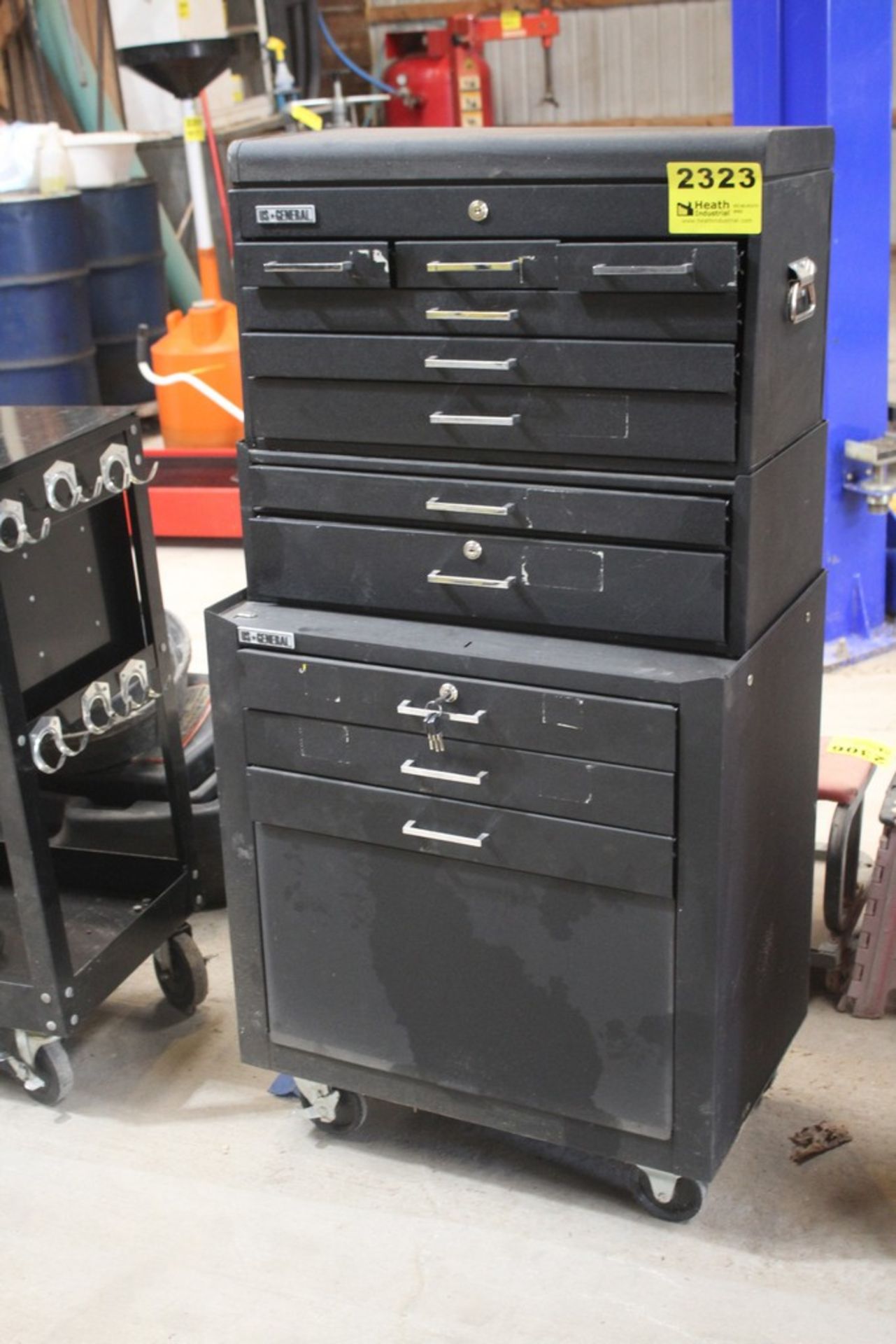 US GENERAL PORTABLE TOOL CHEST, TOP & BOTTOM UNITS, 27" X 17" X 52"