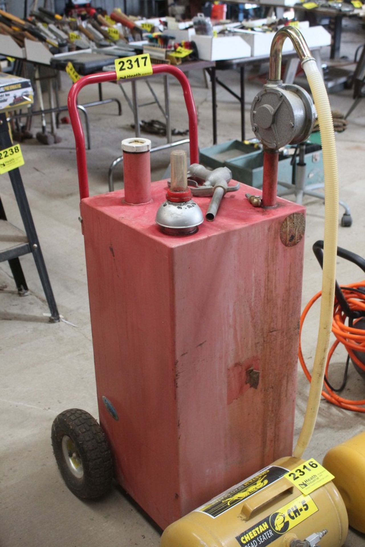 PORTABLE FUEL STORAGE DISPENSING TANK WITH HAND PUMP