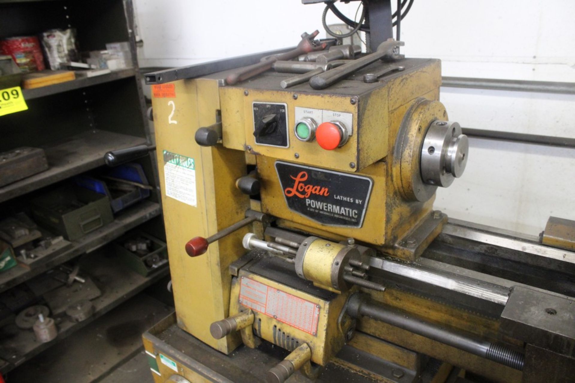LOGAN/POWERMATIC 14"X40" MODEL 1140016.D4H TOOL ROOM LATHE, S/N 90157, WITH COLLET CHUCK, MINIWIZARD - Image 3 of 8