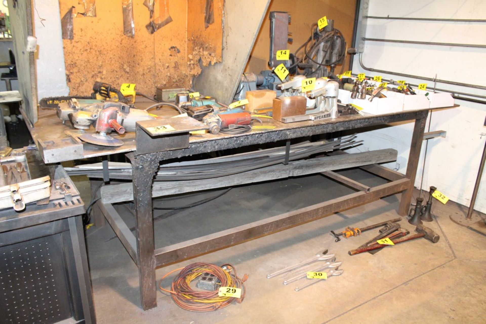 48"X120"X1/2" STEEL WELDING TABLE WITH HOOD AND SMOKEATER EXHAUST SYSTEM - Image 2 of 5