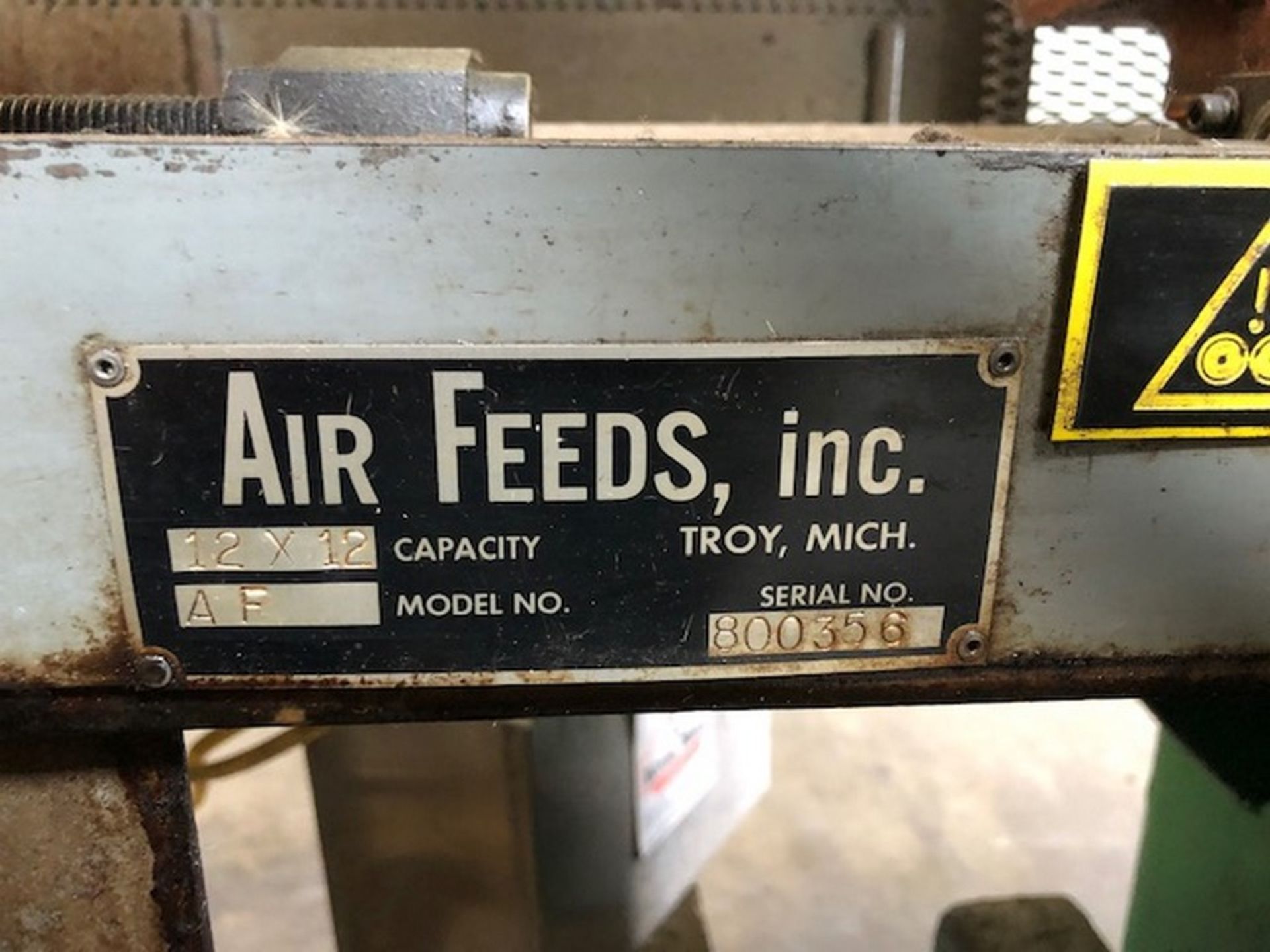 AIR FEEDS MODEL 12X12AF SLIDE FEED, S/N 800356 Loading Fee: $200.00 - Image 3 of 4