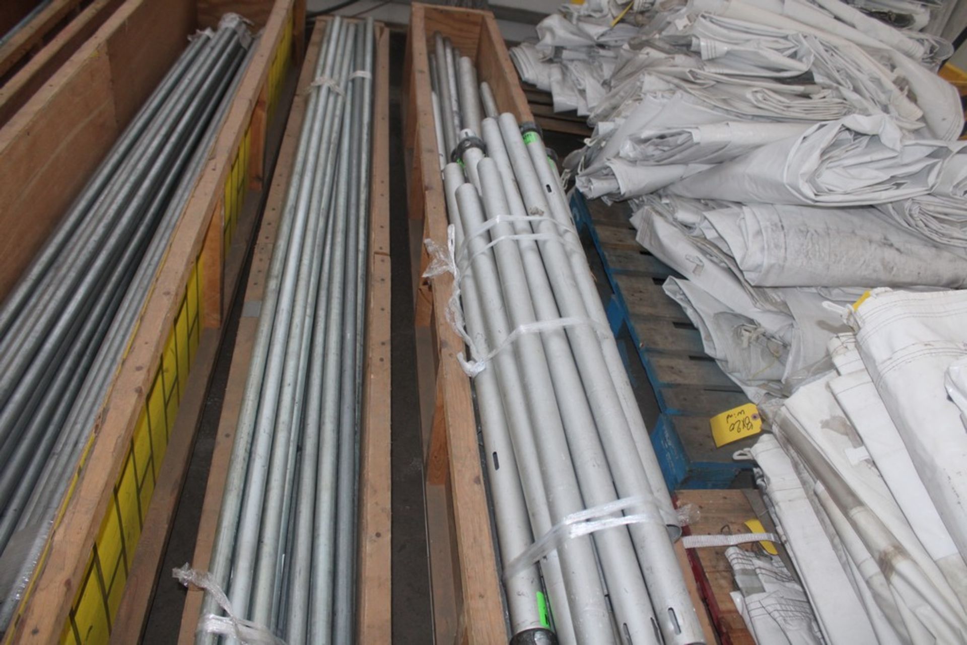 ASSORTED PIPE AND DRAPE POST AND RAILS IN CRATE - Image 2 of 2