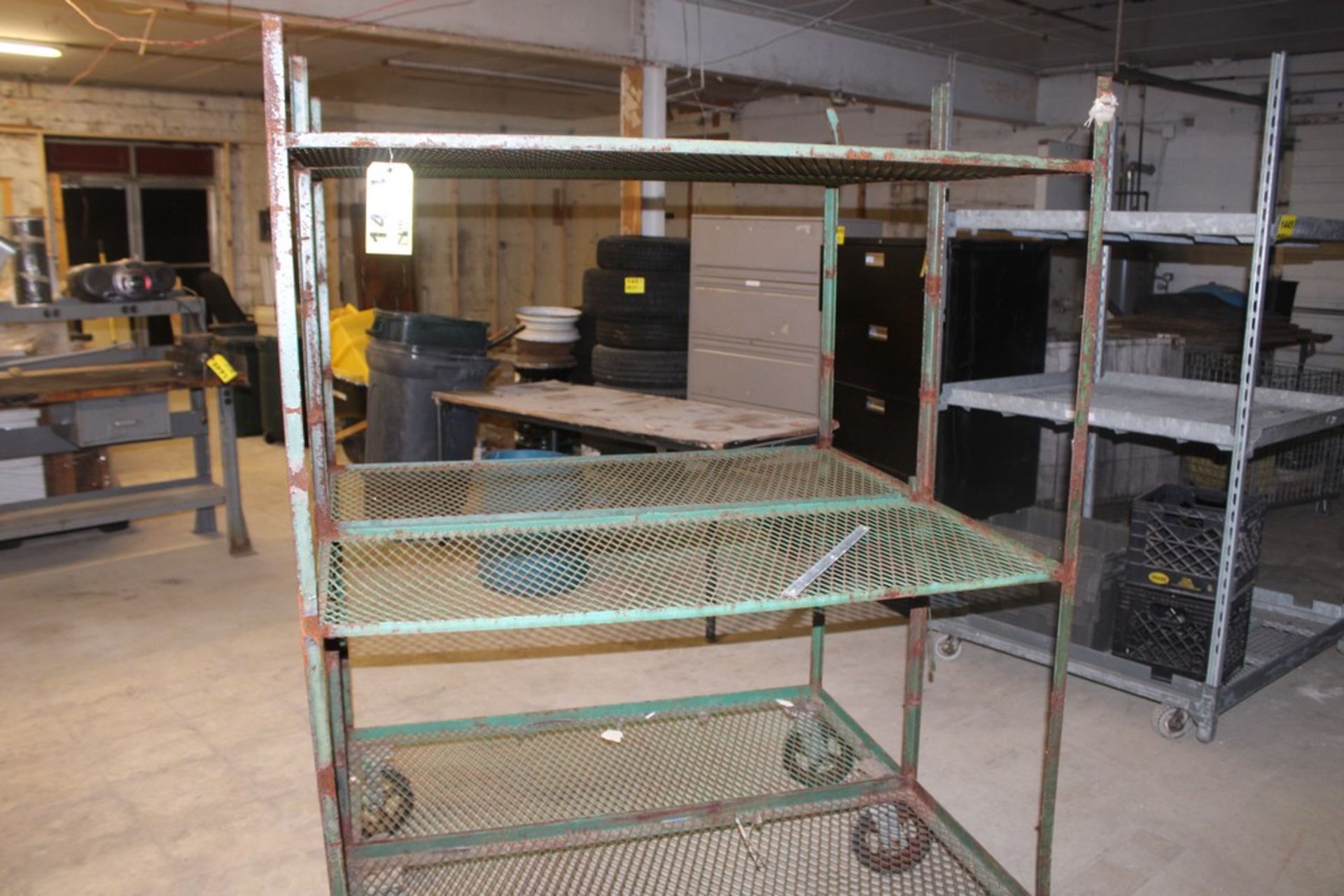 LARGE WIRE DECK CART, 44" X 50" X 64"