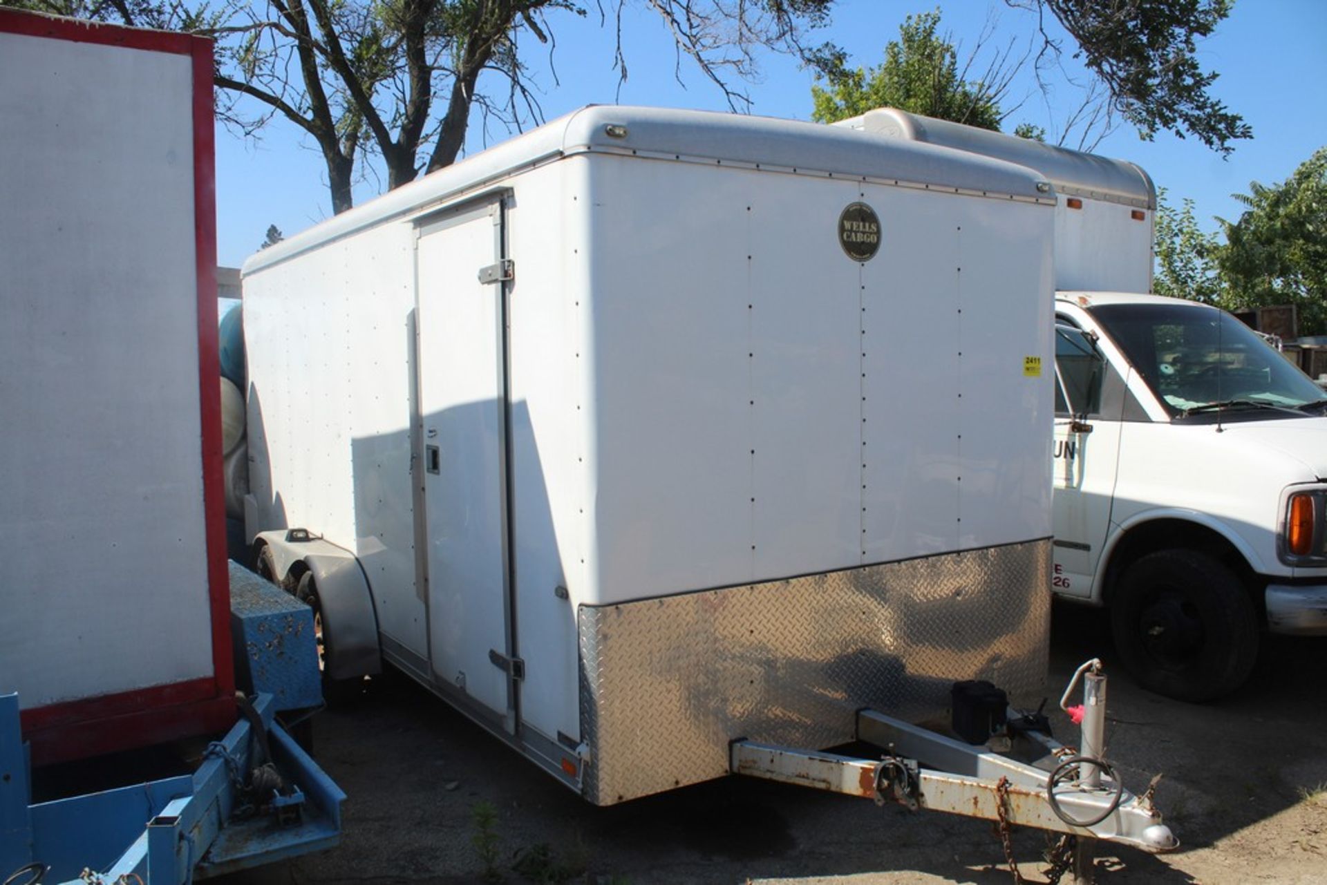 2011 Wells Cargo 16’ Model CW1622-102 Enclosed Trailer, VIN: 1WC200G2BB1185120, Tandem Axle, Rear