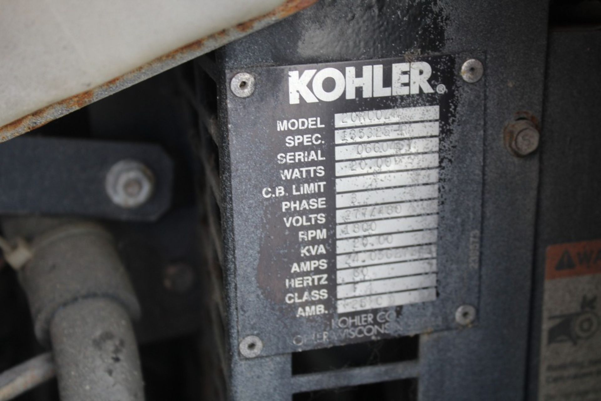 Kohler 58 KW Model 60REOZJBT Generator, s/n 135325-R, 6267 Hours on Meter, on Trailer - Image 5 of 6