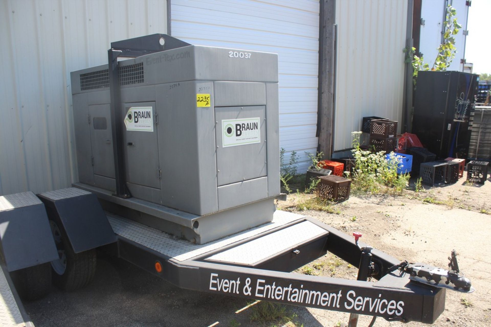 Kohler 58 KW Model 60REOZJBT Generator, s/n 135325-R, 9076 Hours on Meter, on Trailer