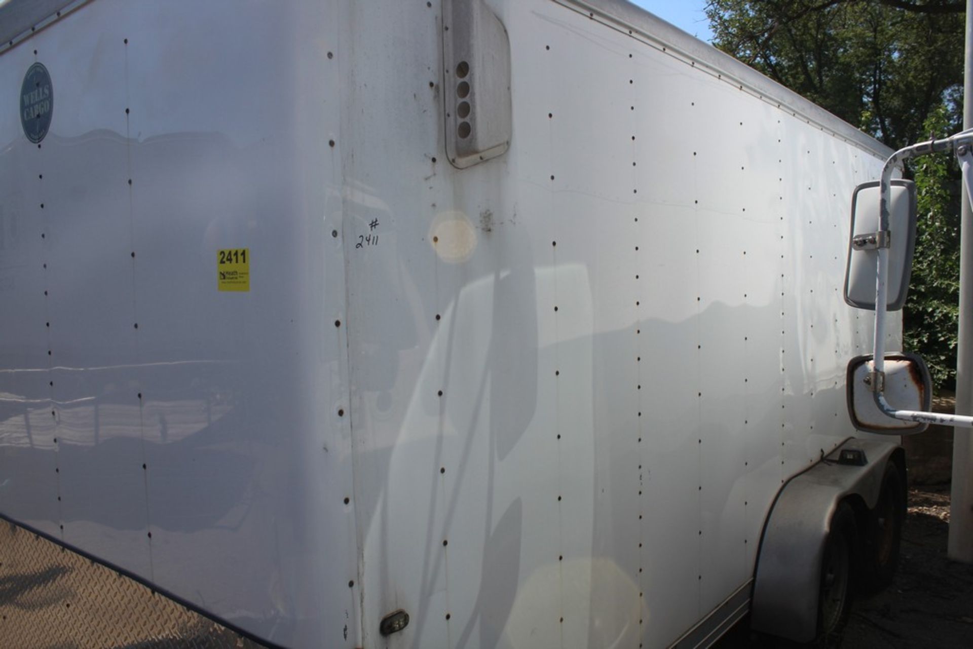 2011 Wells Cargo 16’ Model CW1622-102 Enclosed Trailer, VIN: 1WC200G2BB1185120, Tandem Axle, Rear - Image 2 of 2
