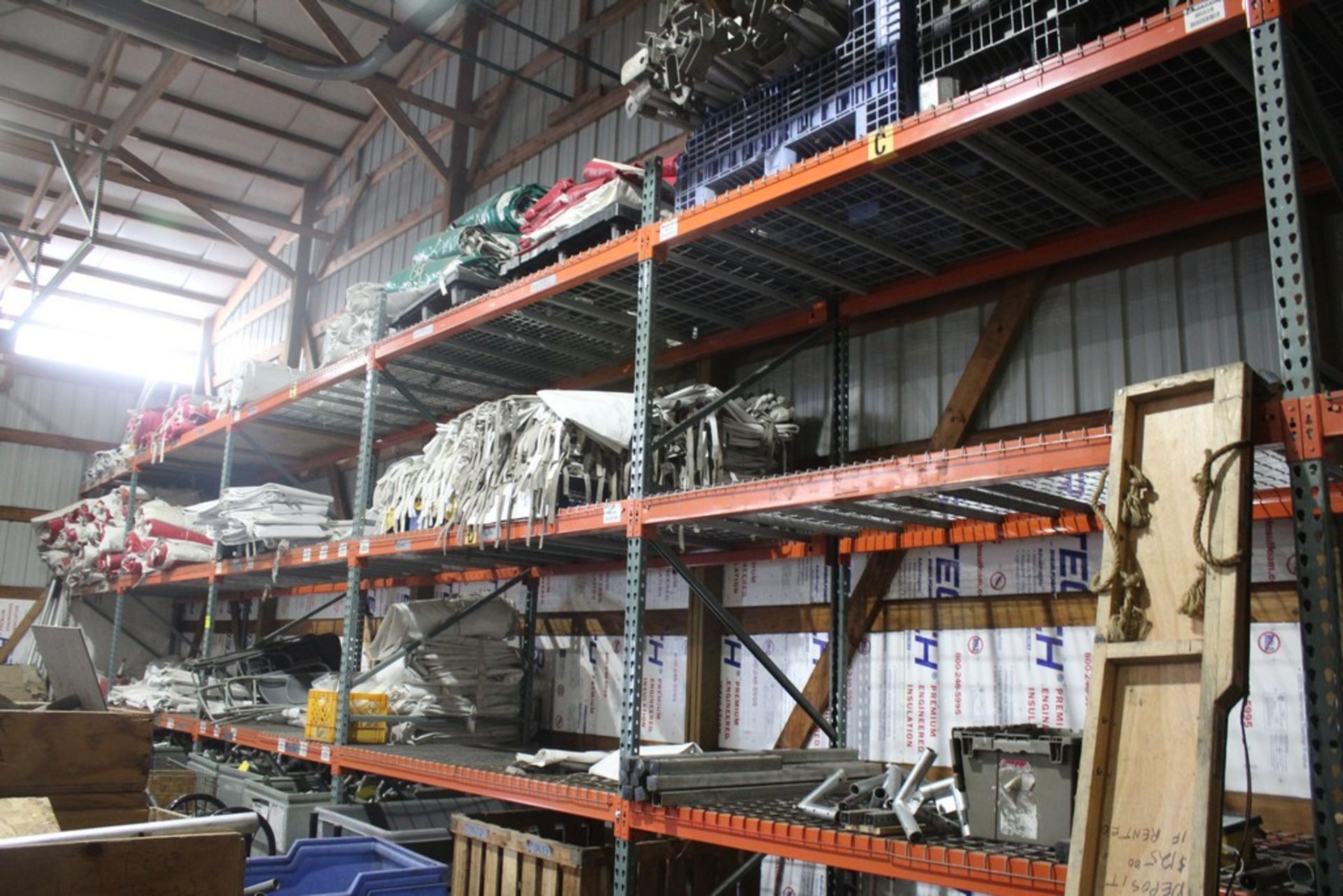 (6) SECTIONS OF PALLET RACKING, INCLUDING (7) 12' X 48" UPRIGHTS, (36) 8' CROSSBEAMS AND WIRE - Image 2 of 2