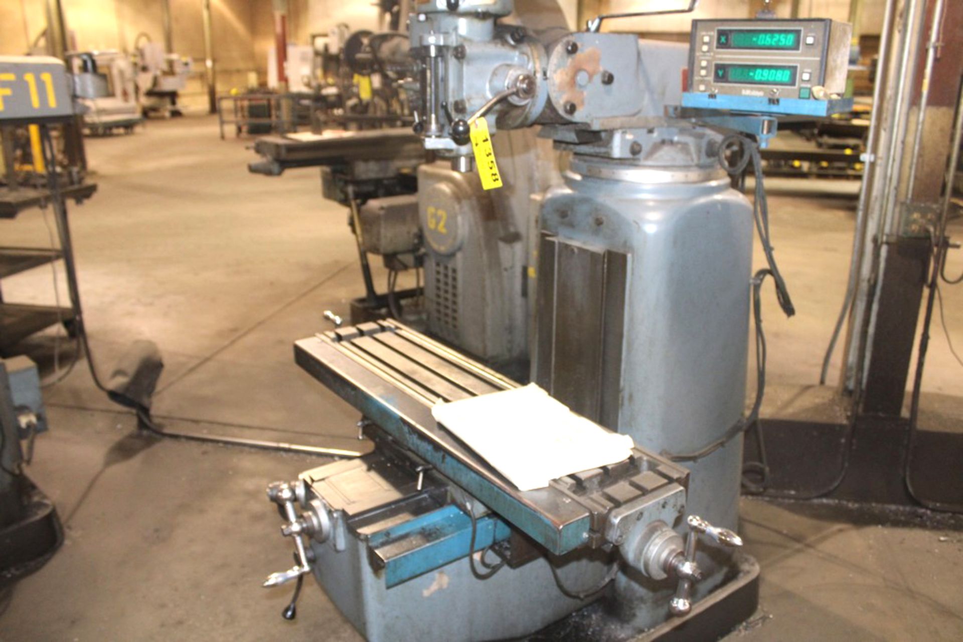 CLAUSING KONDIA 3 HP MODEL FV-1 VARIABLE SPEED RAM TYPE VERTICAL MILL, S/N S95, 42” TABLE, DRO - Image 6 of 6